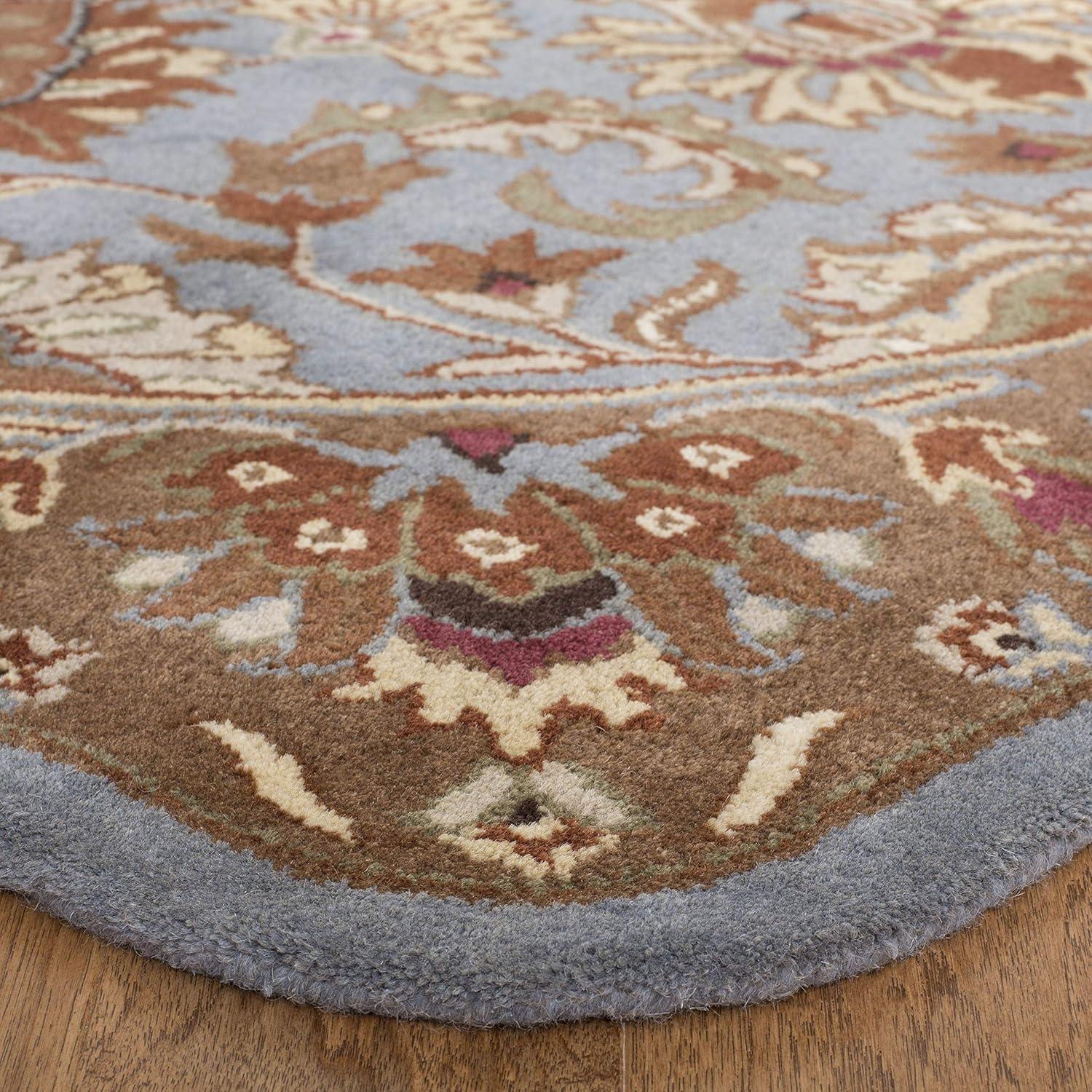 Heritage HG822 Hand Tufted Area Rug - Blue/Beige - 6' Round - Safavieh.