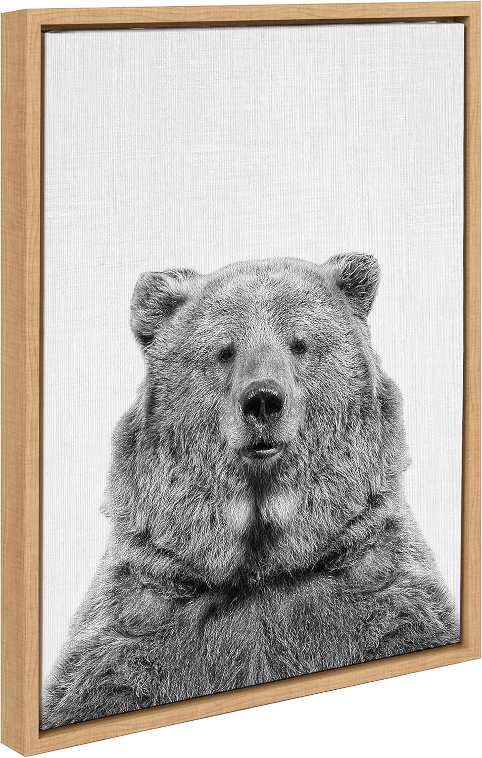 18" x 24" Sylvie Bear Framed Canvas by Simon Te Tai - Kate & Laurel All Things Decor