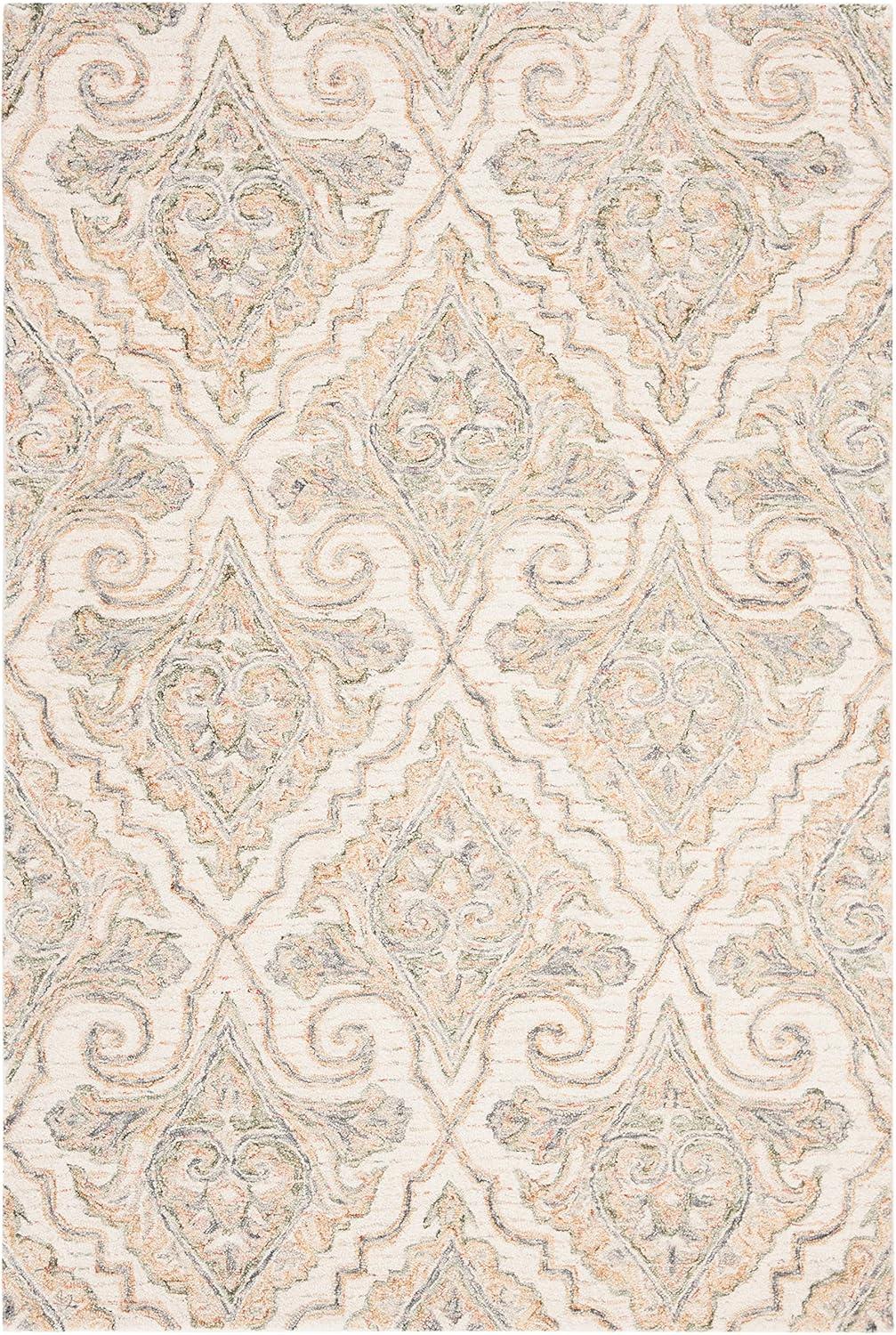 Aubusson AUB103 Hand Tufted Area Rug - Ivory/Green - 4'x6' - Safavieh.