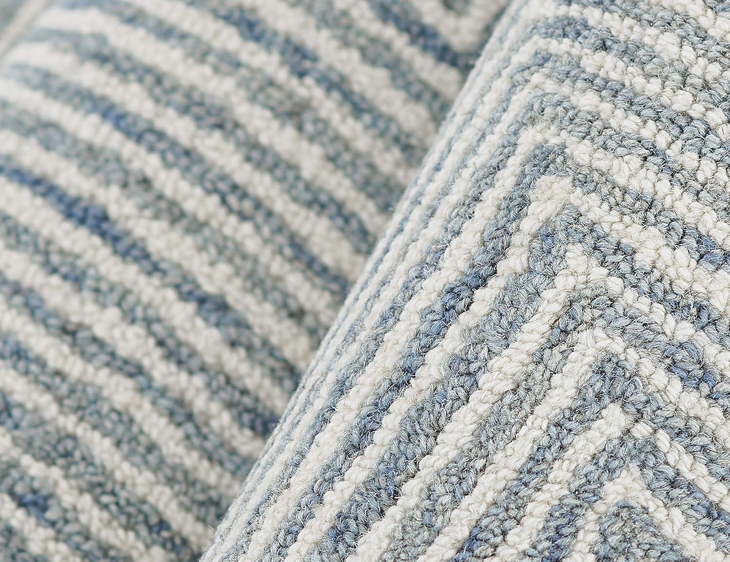 Momeni 9'x12' Charles Zig Zag Handtufted Area Rug Taupe: Wool, Low Pile, Indoor, Rectangle, Striped Pattern, Cotton & Latex Backing