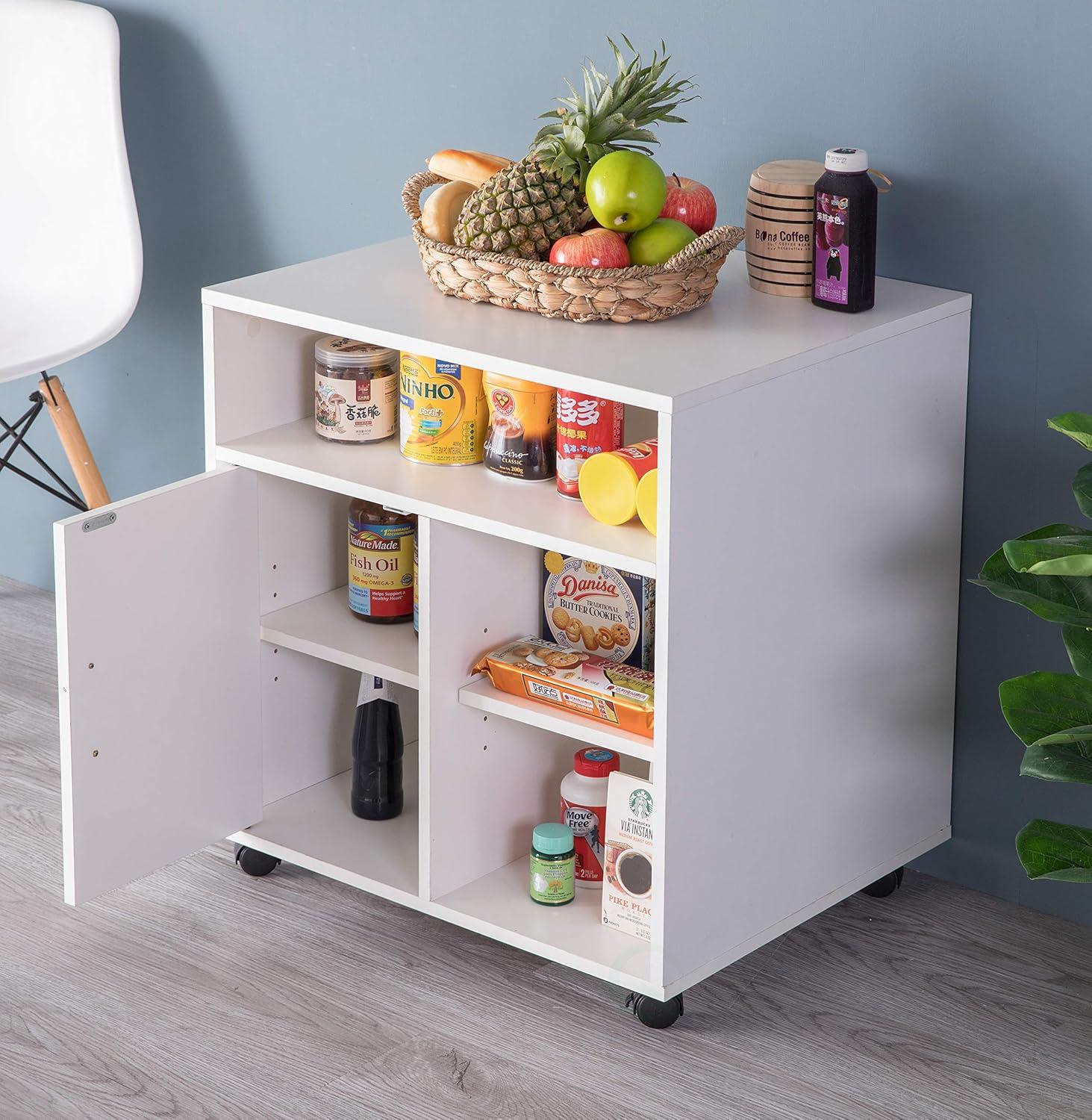 Basicwise 26'' H x 23.75'' W 1 Printer Stand with Wheels