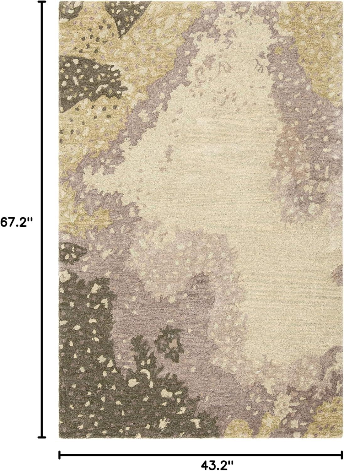 SAFAVIEH Soho Jeptha Abstract Wool Area Rug, Sage/Multi, 3'6" x 5'6"