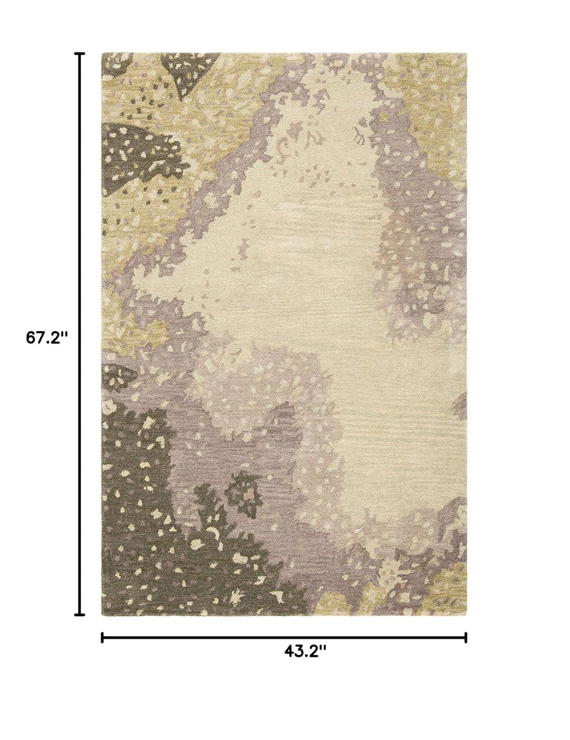 SAFAVIEH Soho Jeptha Abstract Wool Area Rug, Sage/Multi, 3'6" x 5'6"