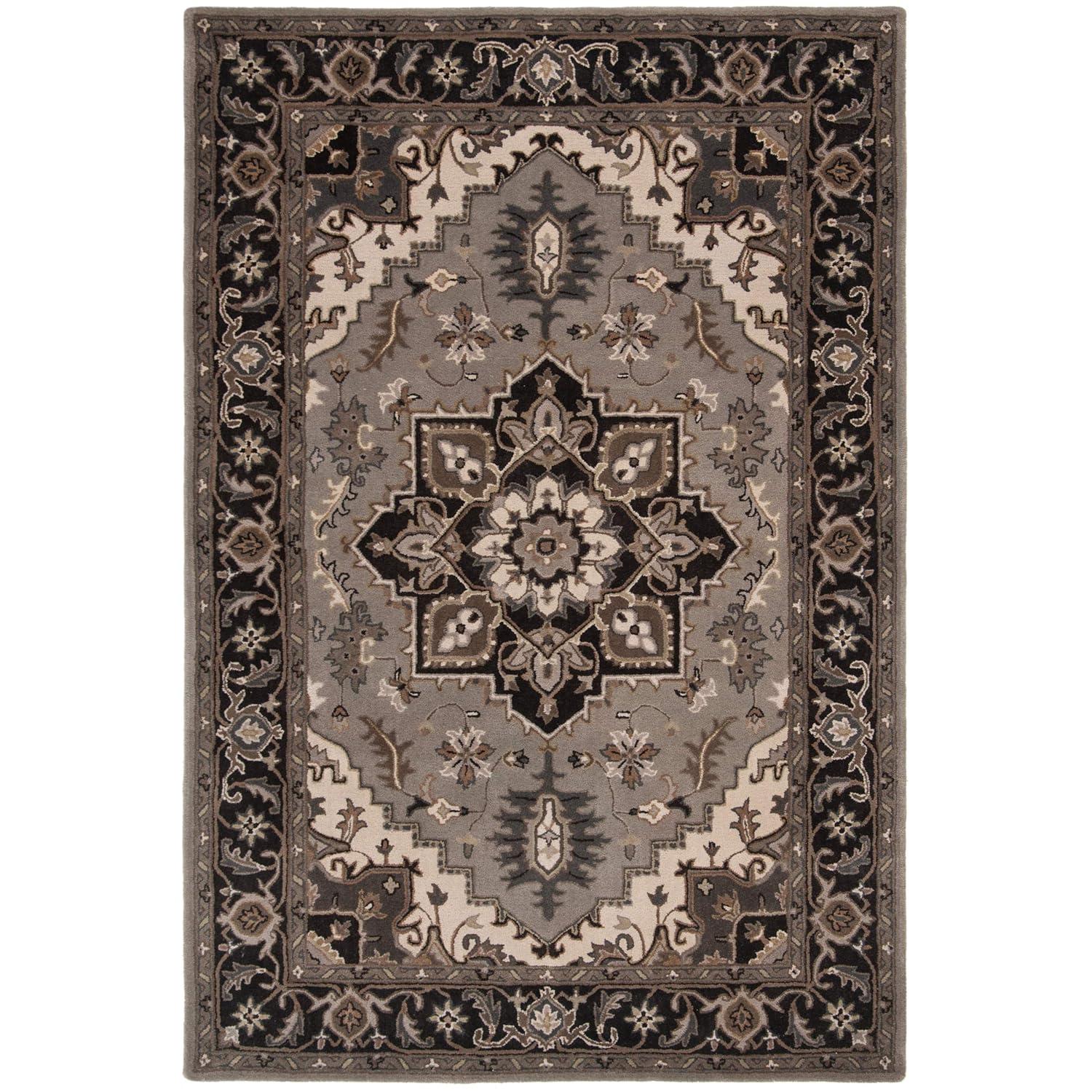 Royalty ROY700 Hand Tufted Indoor Area Rug - 6'x9' - Silver/Charcoal - Safavieh