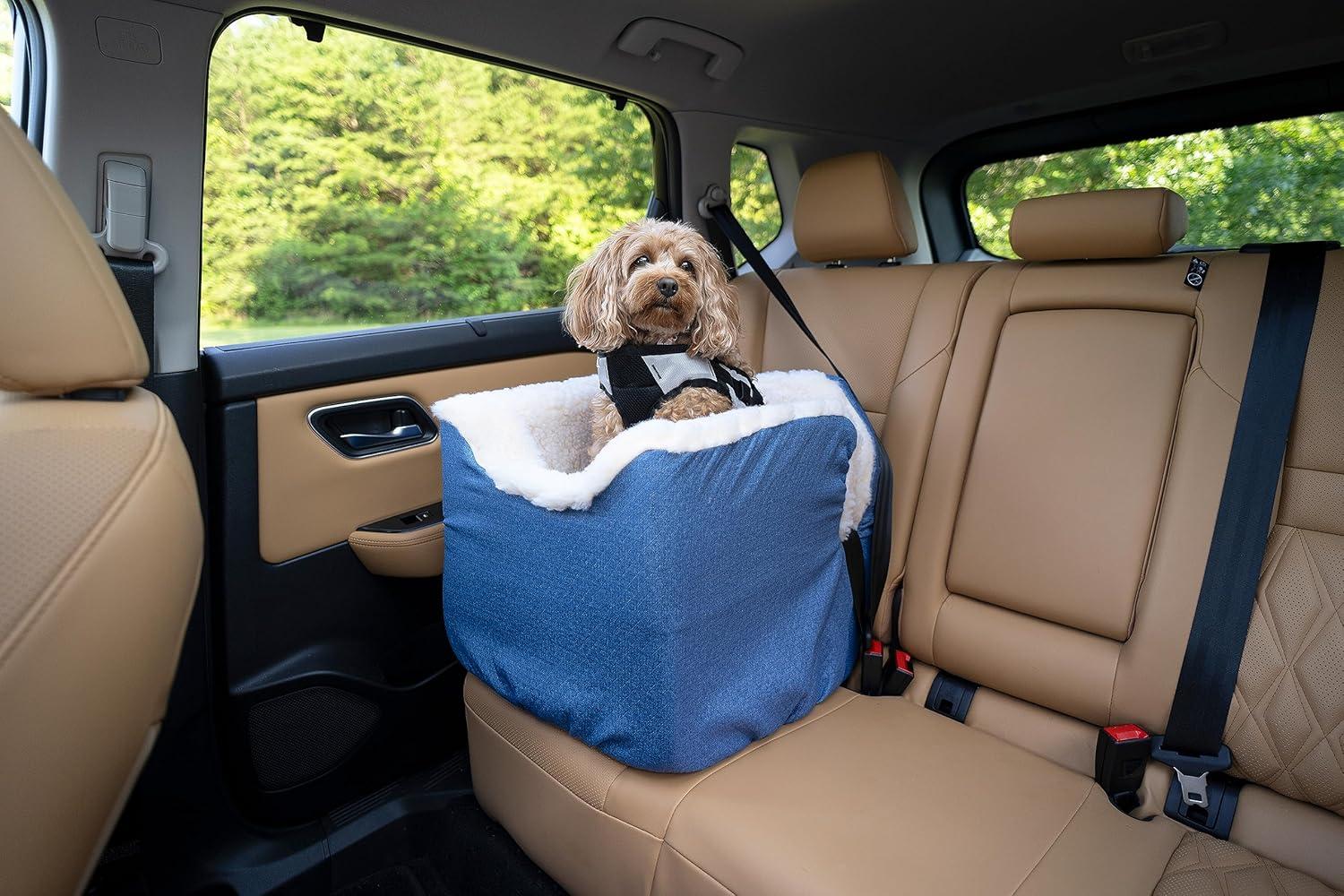 Medium Blue Soft Sided Dog Carrier with Sherpa Interior