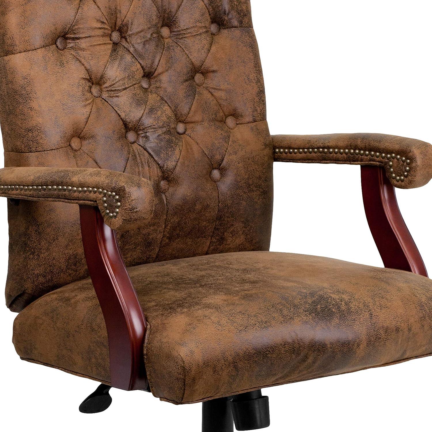 Flash Furniture Farmhouse High-Back Tufted Executive Swivel Office Chair with Arms
