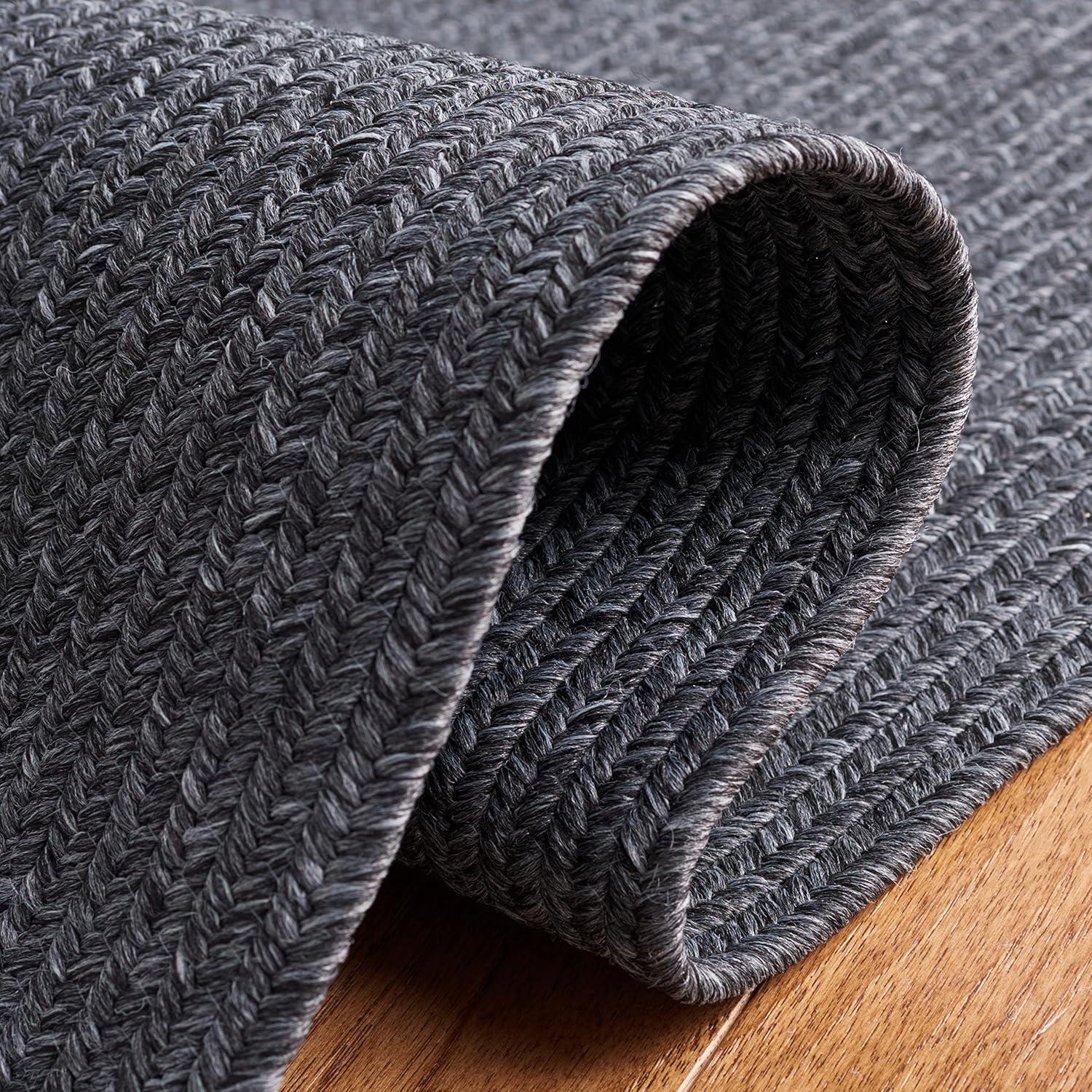 SAFAVIEH Alfombra Reversible Lavable a Máquina con Desgaste de Gino Trenzado, Negro, 10' x 14'