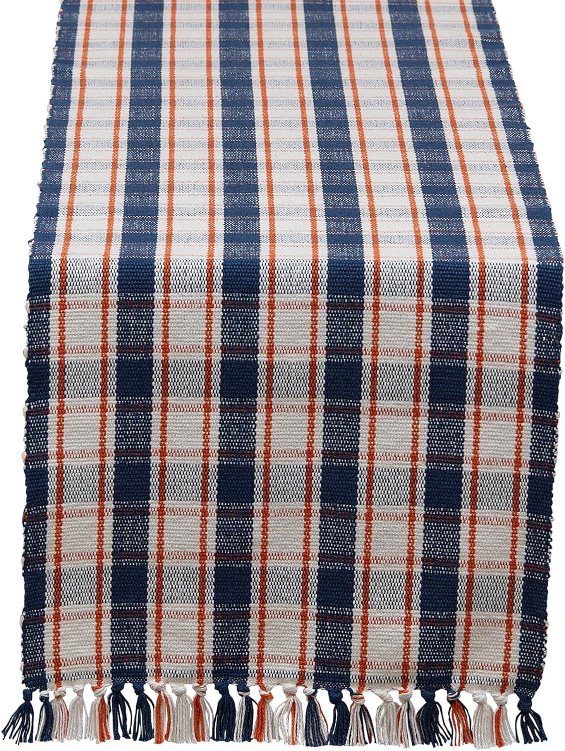 Autumn Farmhouse Plaid Cotton Table Runner 13x72"