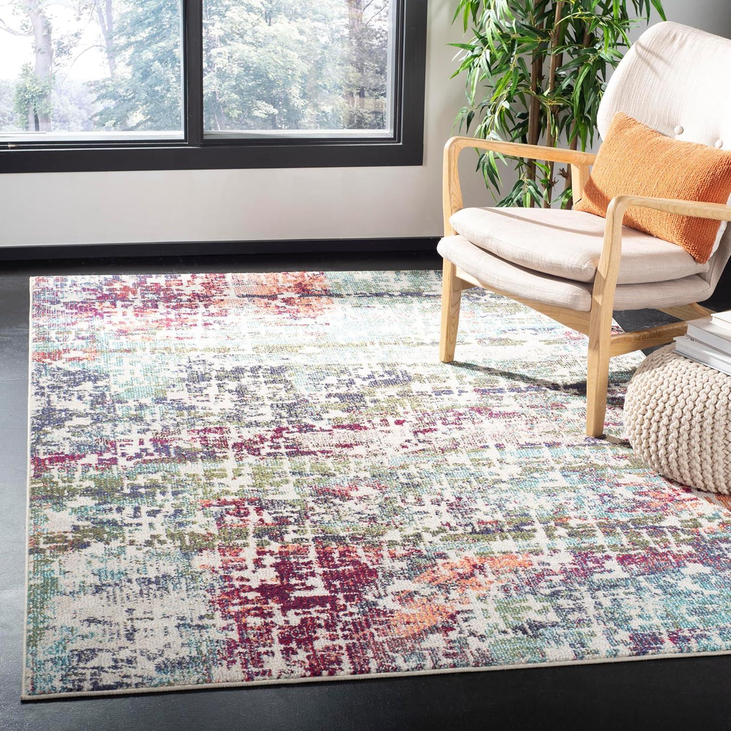 Madison MAD469 Power Loomed Indoor Area Rug - Blue/Green - 4'x6' - Safavieh