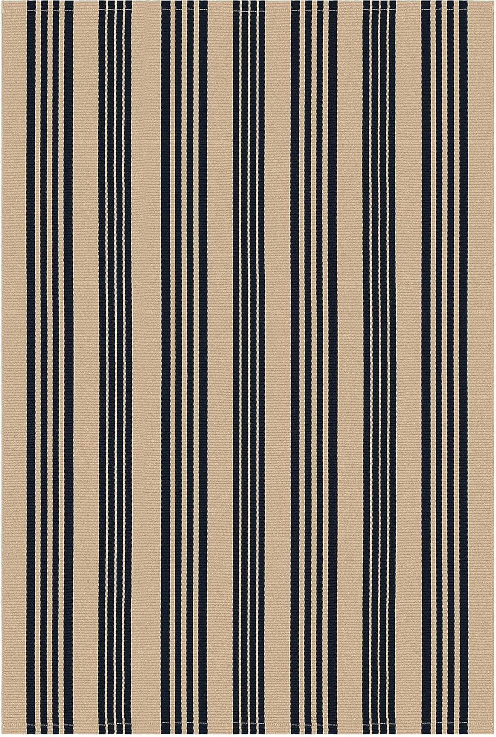 IOHOUZE Navy and White Striped Rug 2'x3' Front Door Rugs, Small Washable Area Rug for Front Porch, Spring Summer Doormats Outdoor Indoor, Cotton Rugs for Entryway Porch Entrance
