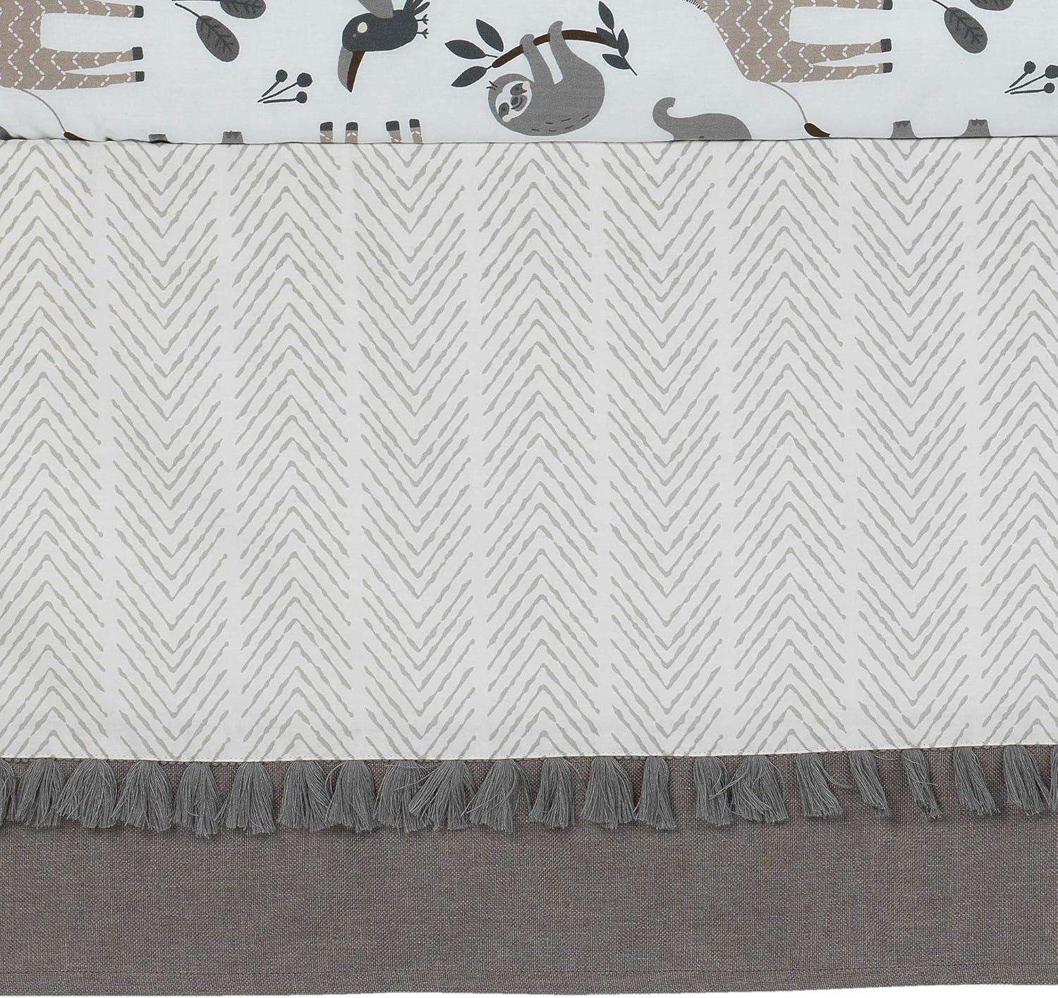 Lambs & Ivy Baby Jungle Animals 4-Piece Gray/White/Taupe Crib Bedding Set