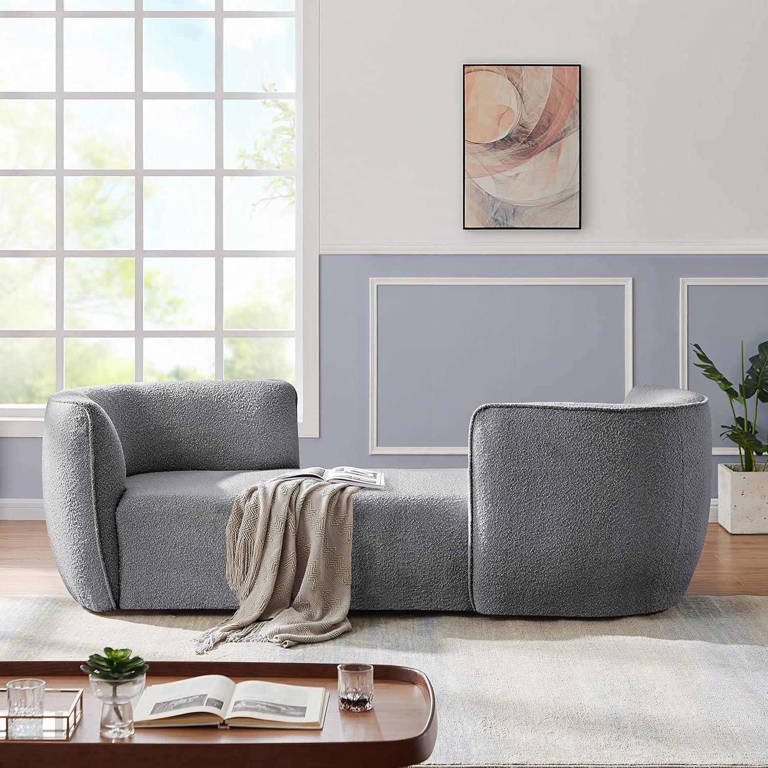 Meridian Furniture Hilton Grey Fabric Chaise