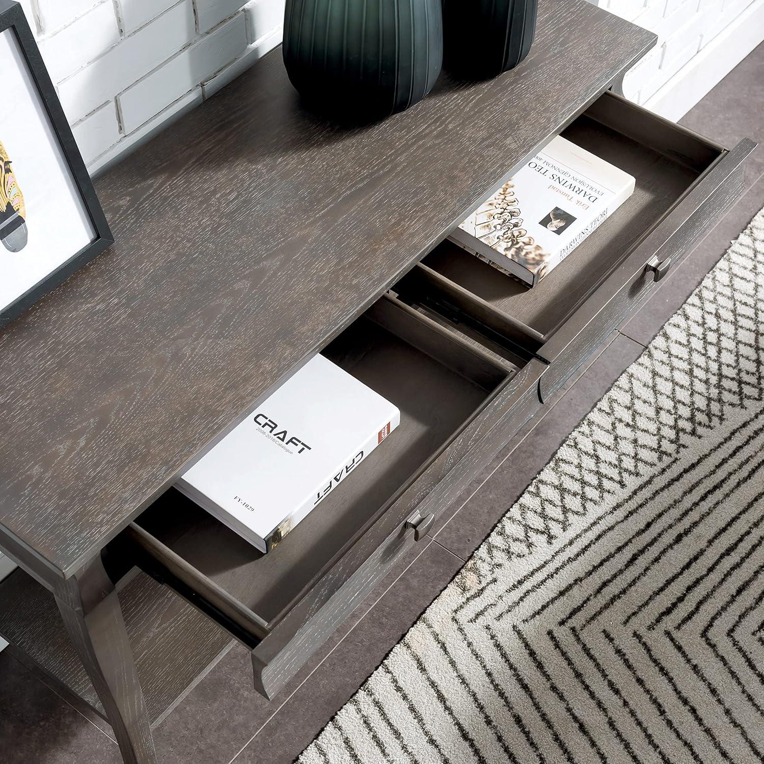 Leick Home Luna Two Drawer Sofa Table, Gray Wash