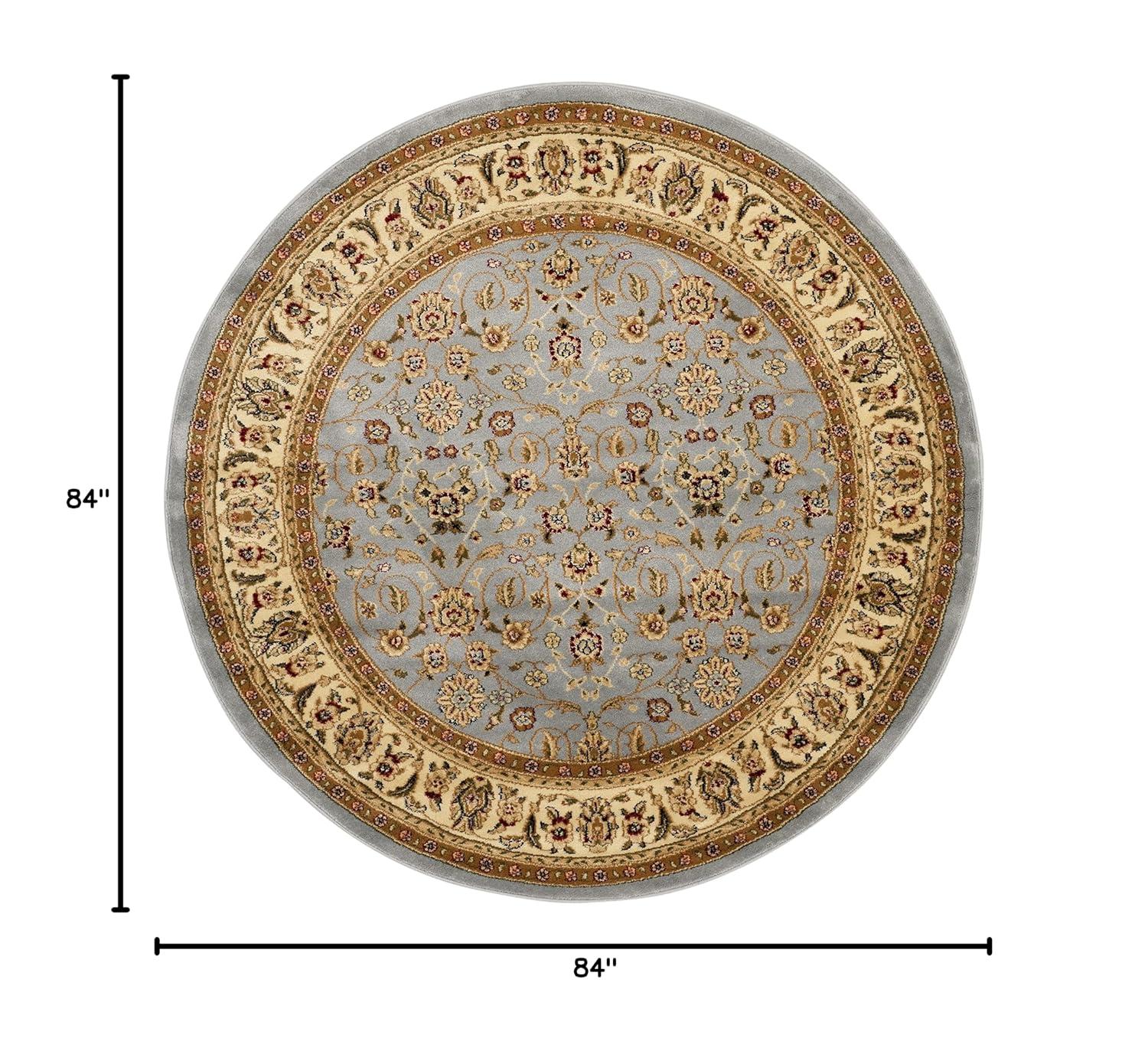 Lyndhurst LNH312 Power Loomed Area Rug - Light Blue/Ivory - 7' Round - Safavieh.