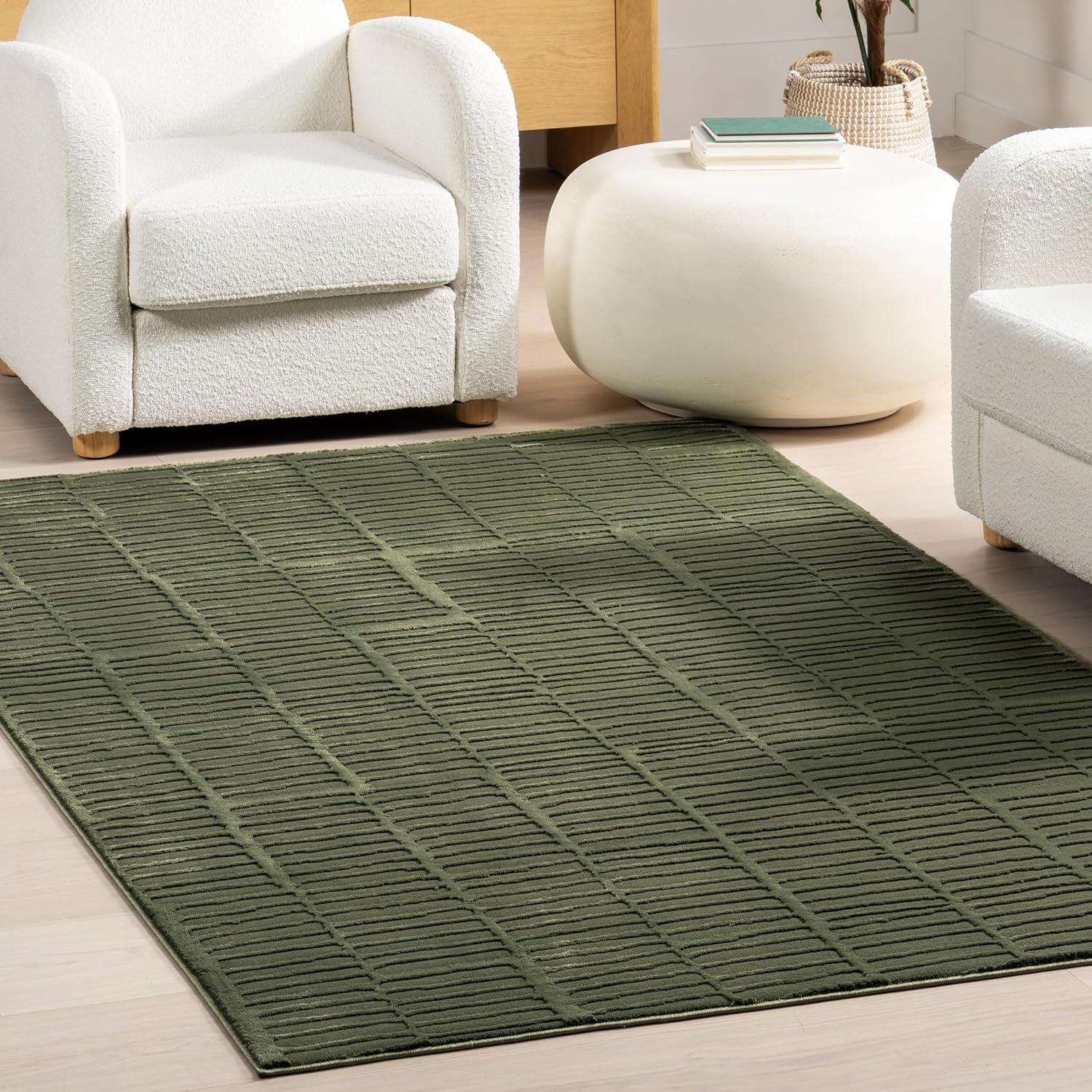 Nuloom Kailani Geometric Machine Washable Indoor Area Rug, 3' x 5', Green