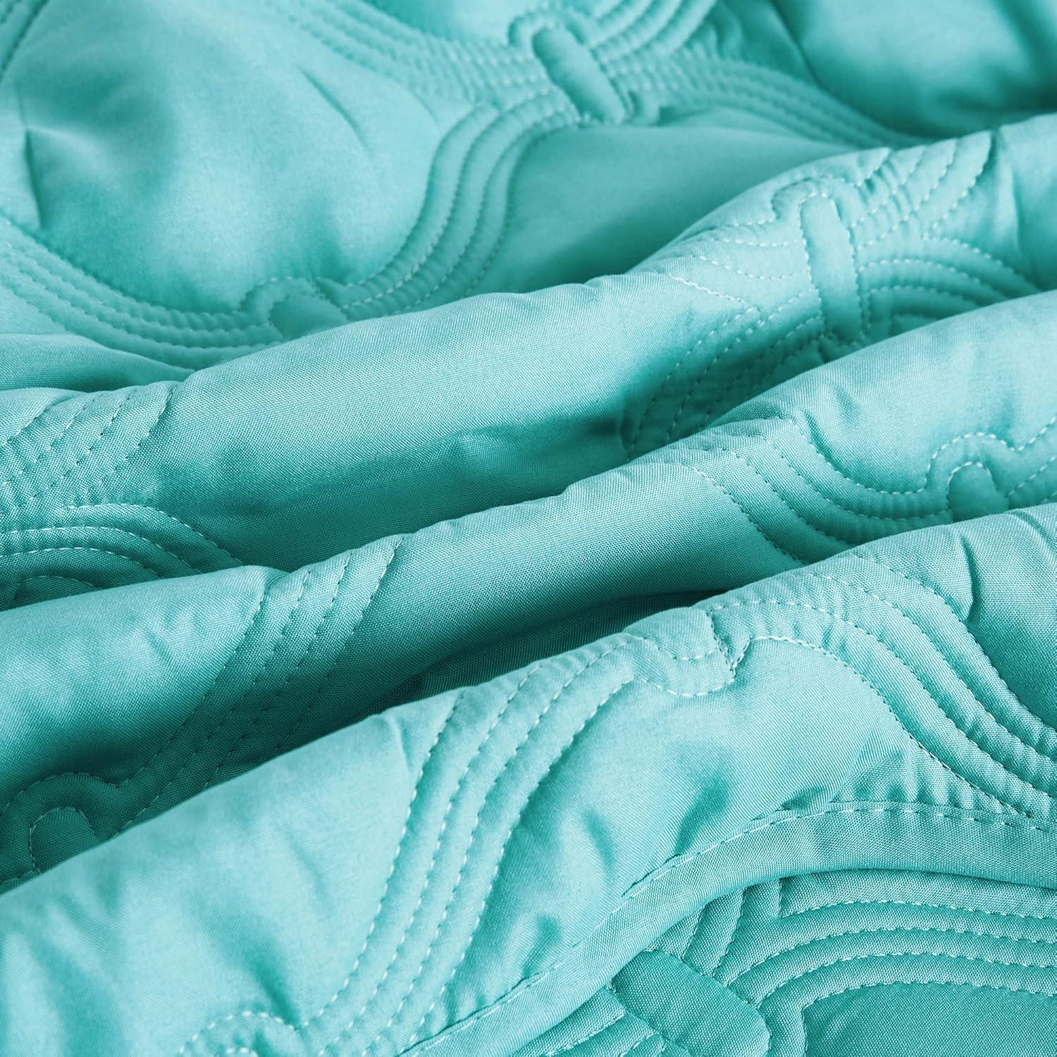 Home Soft Things 3 Piece Bradly Down Alternative Quilts Set - Teal - King (118" x 106")