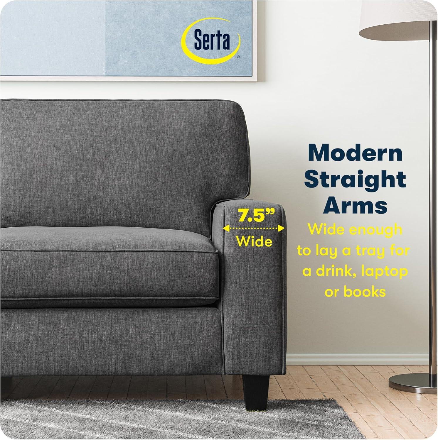 Serta Palisades Upholstered Tool-Free Assembly Straight Arm 78" Sofa for Living Room