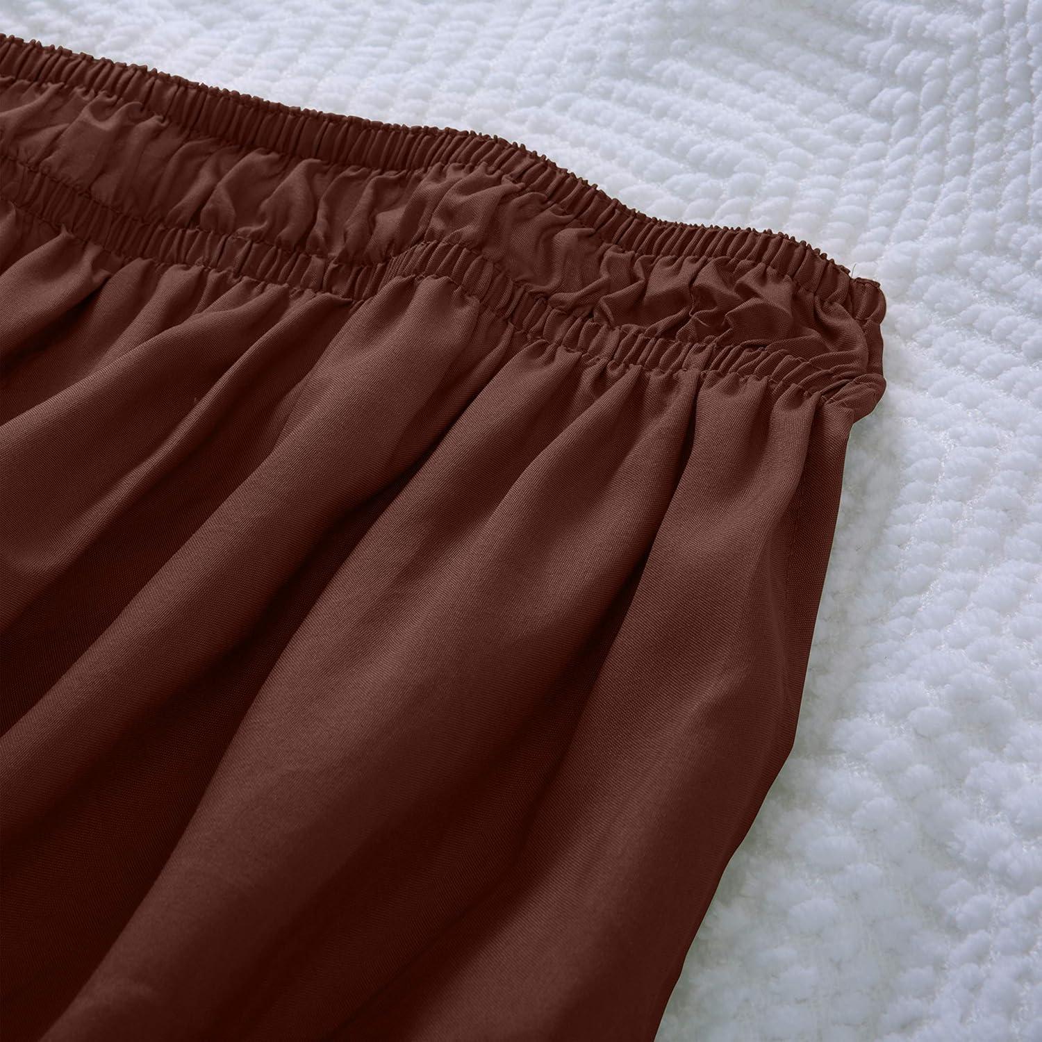 Home Details 14" Drop Wrap Around Bed Ruffle Adult Queen/King in Chocolate Brown