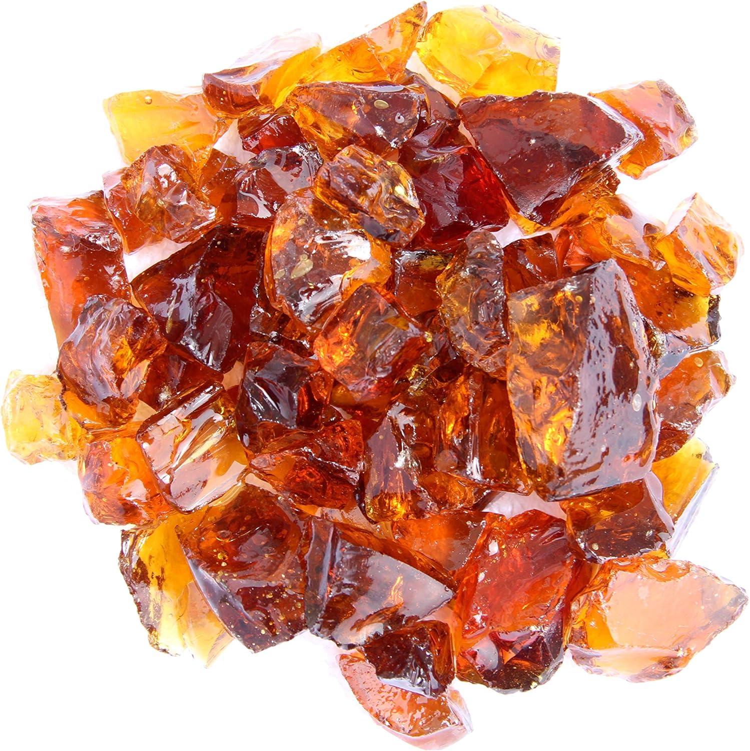 Amber Recycled Glass for Gas Fire Pits, 10 lb