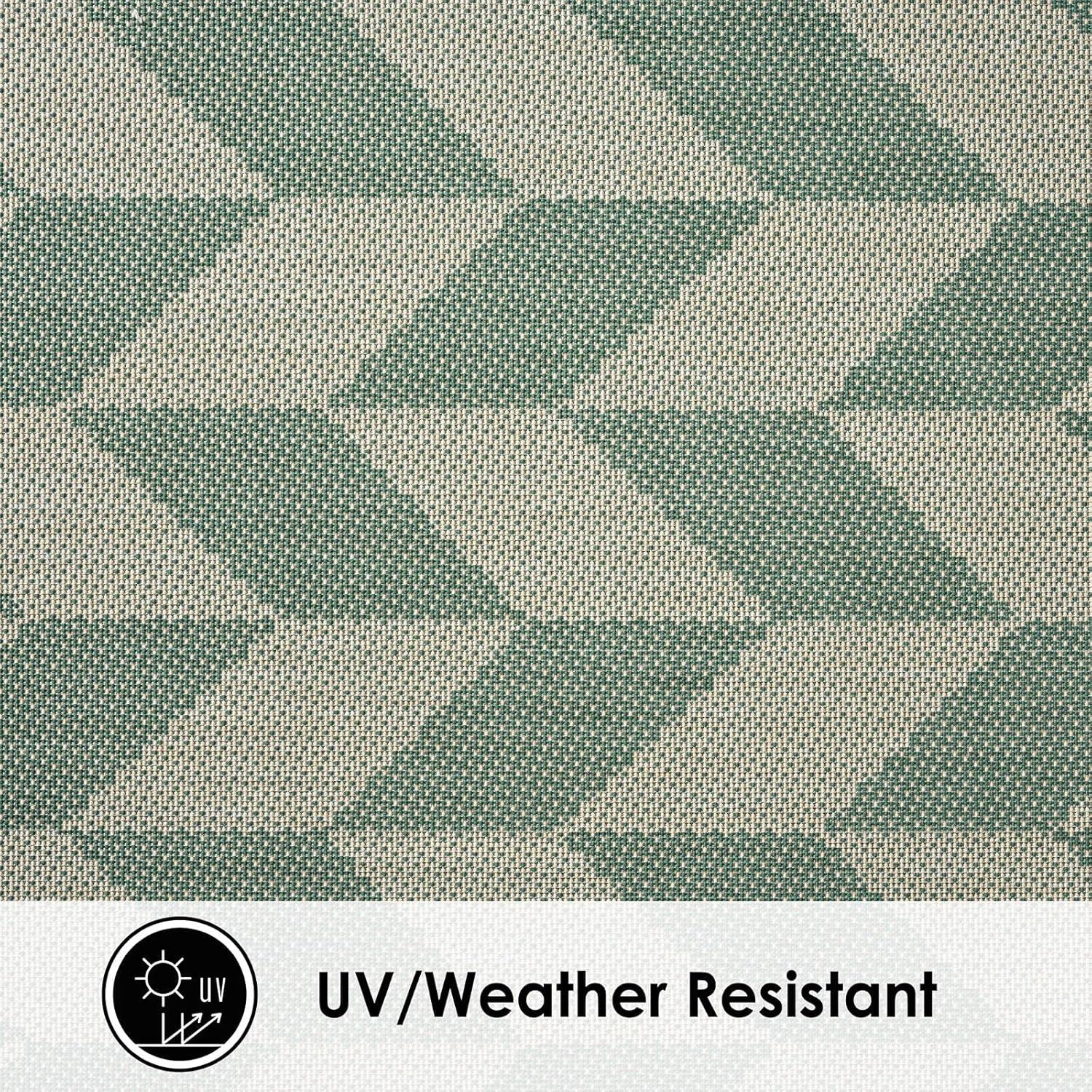 NICOLE MILLER NEW YORK Patio Country Calla Herringbone Indoor/Outdoor Area Rug, Beige/Green