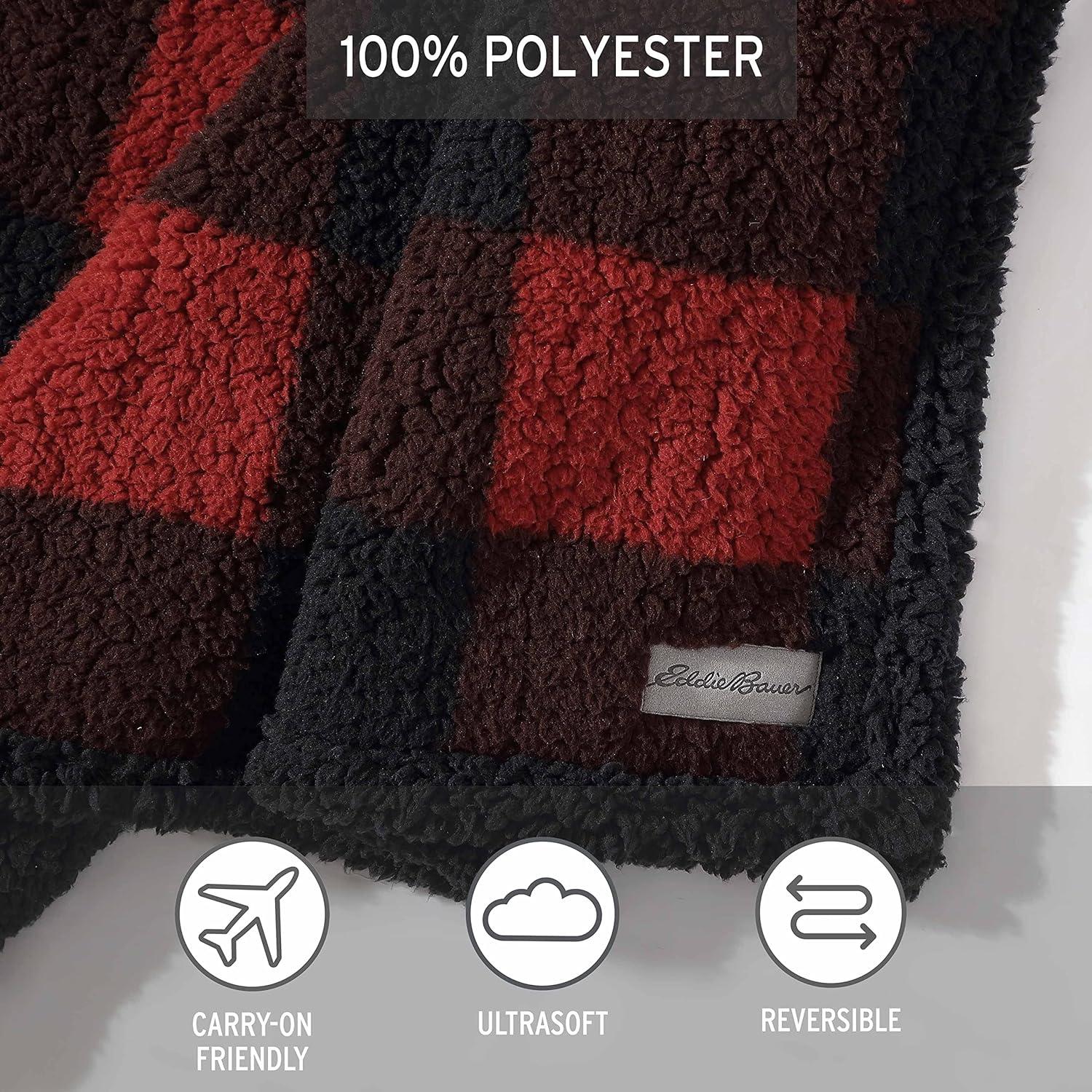 Eddie Bauer Eddie Bauer Printed Sherpa Reversible Throw Blankets
