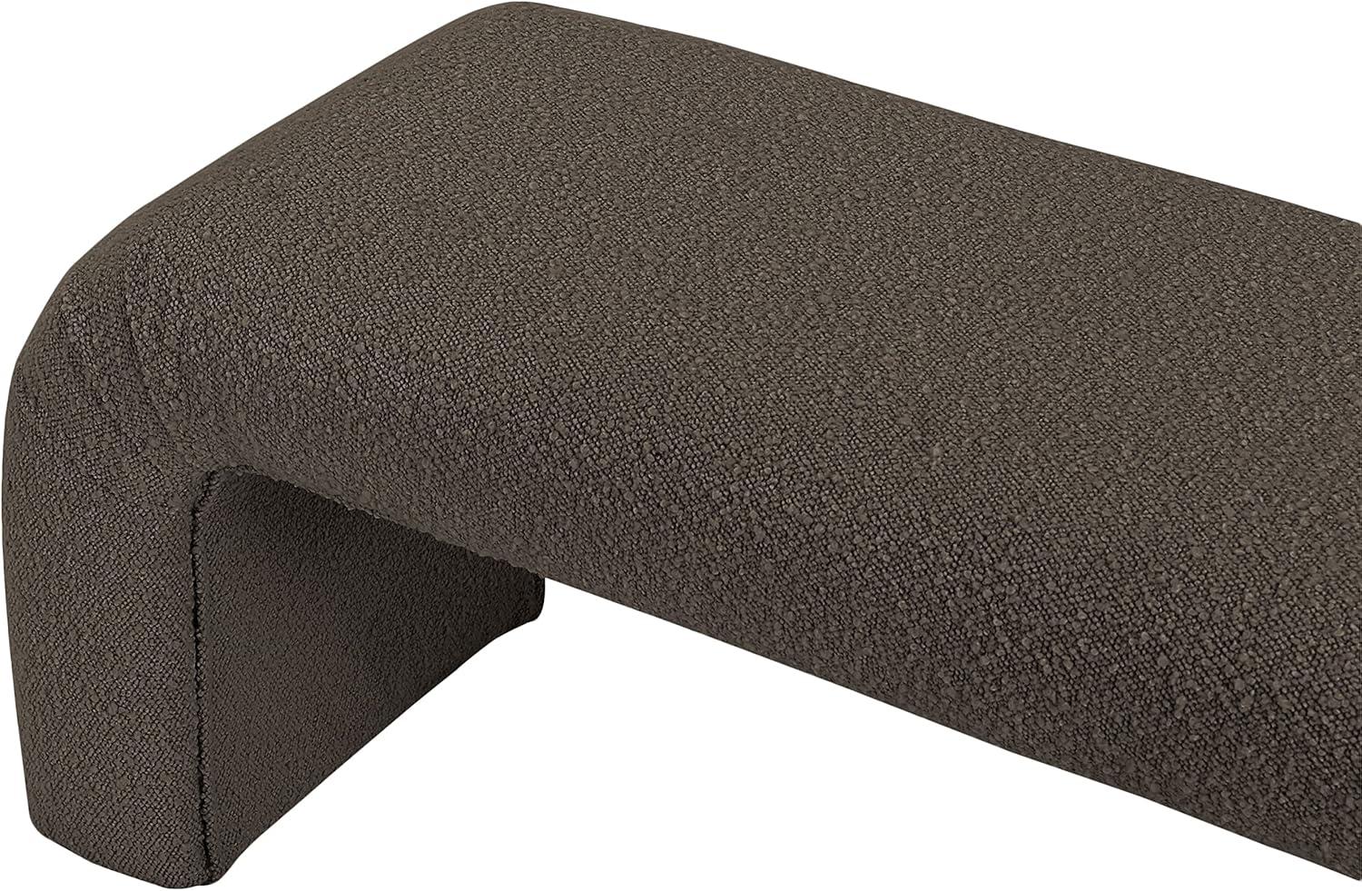 Meridian Furniture Niagara Cream Boucle Fabric Bench