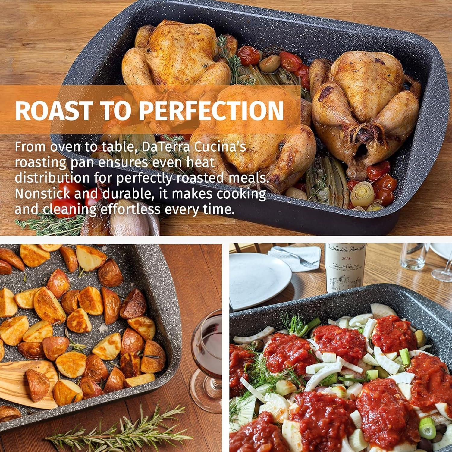 DaTerra Cucina Italian Ceramic Nonstick Roasting / Lasagna Pan - 16.1 x 11.7 x 2.7 inch