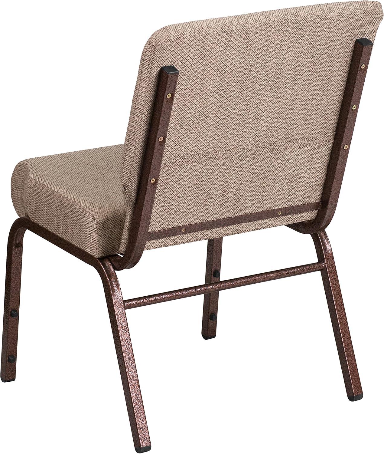 Flash Furniture HERCULES Series Fabric Church Stacking Chair Black Dot Patterned/Gold Vein Frame 4