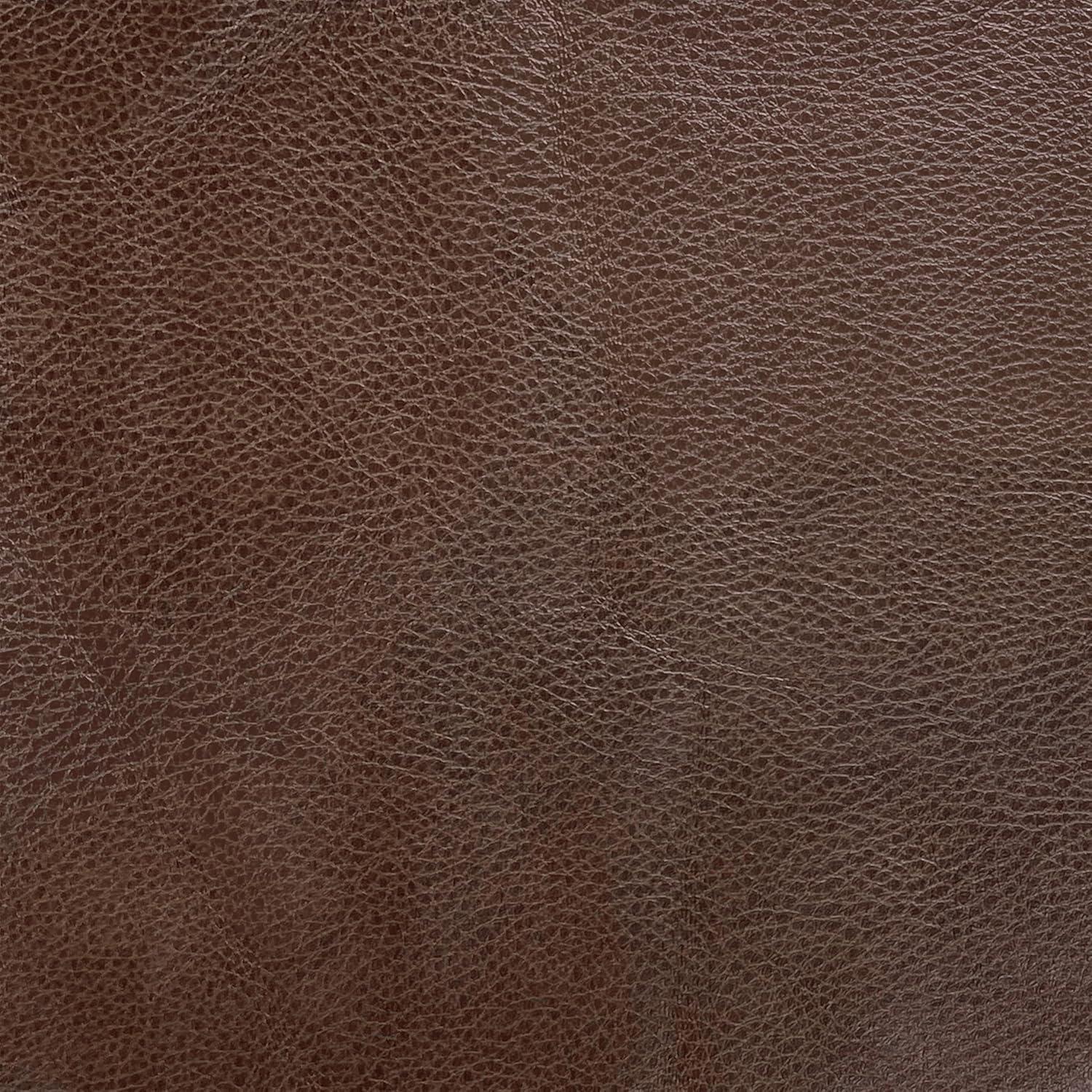 Button Tufted Storage Bench with Cone Wood Legs Faux Leather Brown - HomePop: Hinged Lid, Easy Access