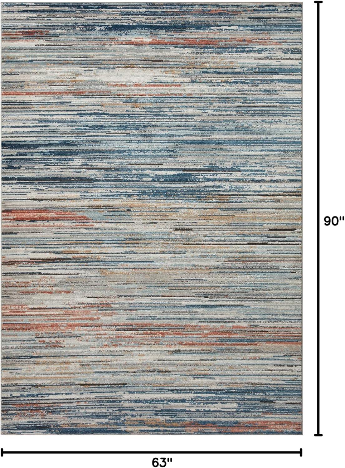 Loloi II Bianca Collection BIA-08 Pebble / Multi, Abstract Area Rug 5'-3" x 7'-6"