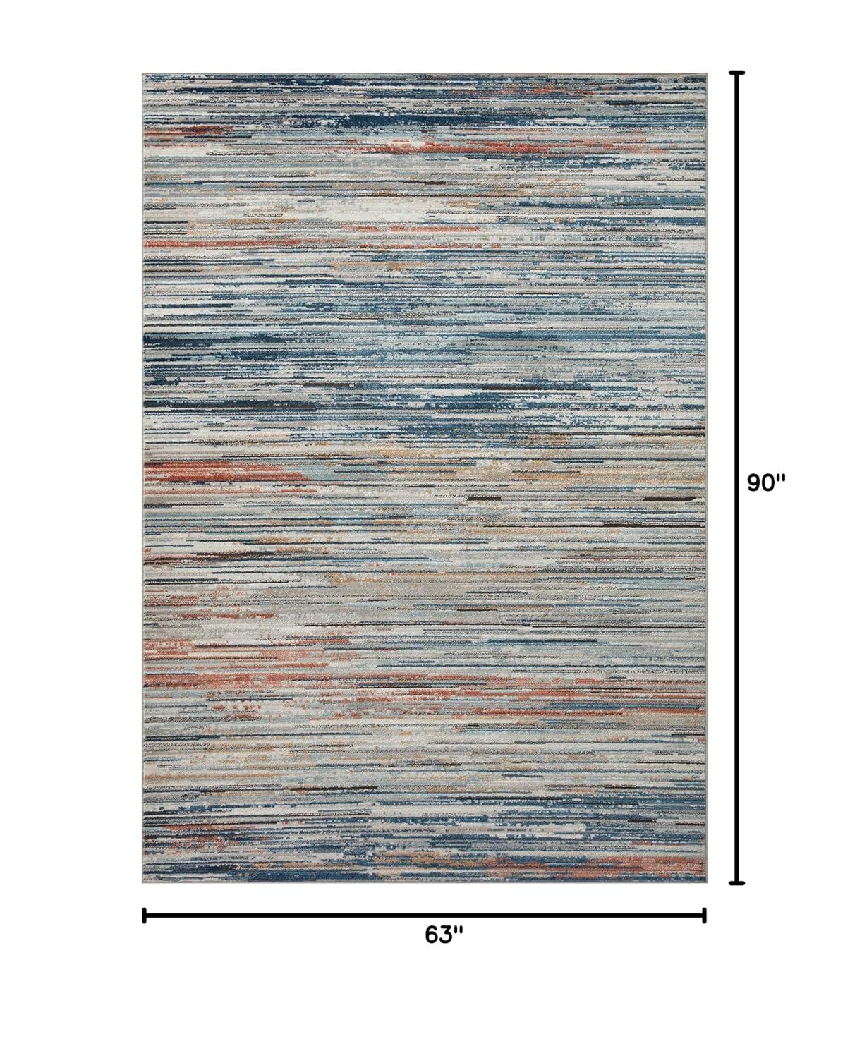 Loloi II Bianca Collection BIA-08 Pebble / Multi, Abstract Area Rug 5'-3" x 7'-6"