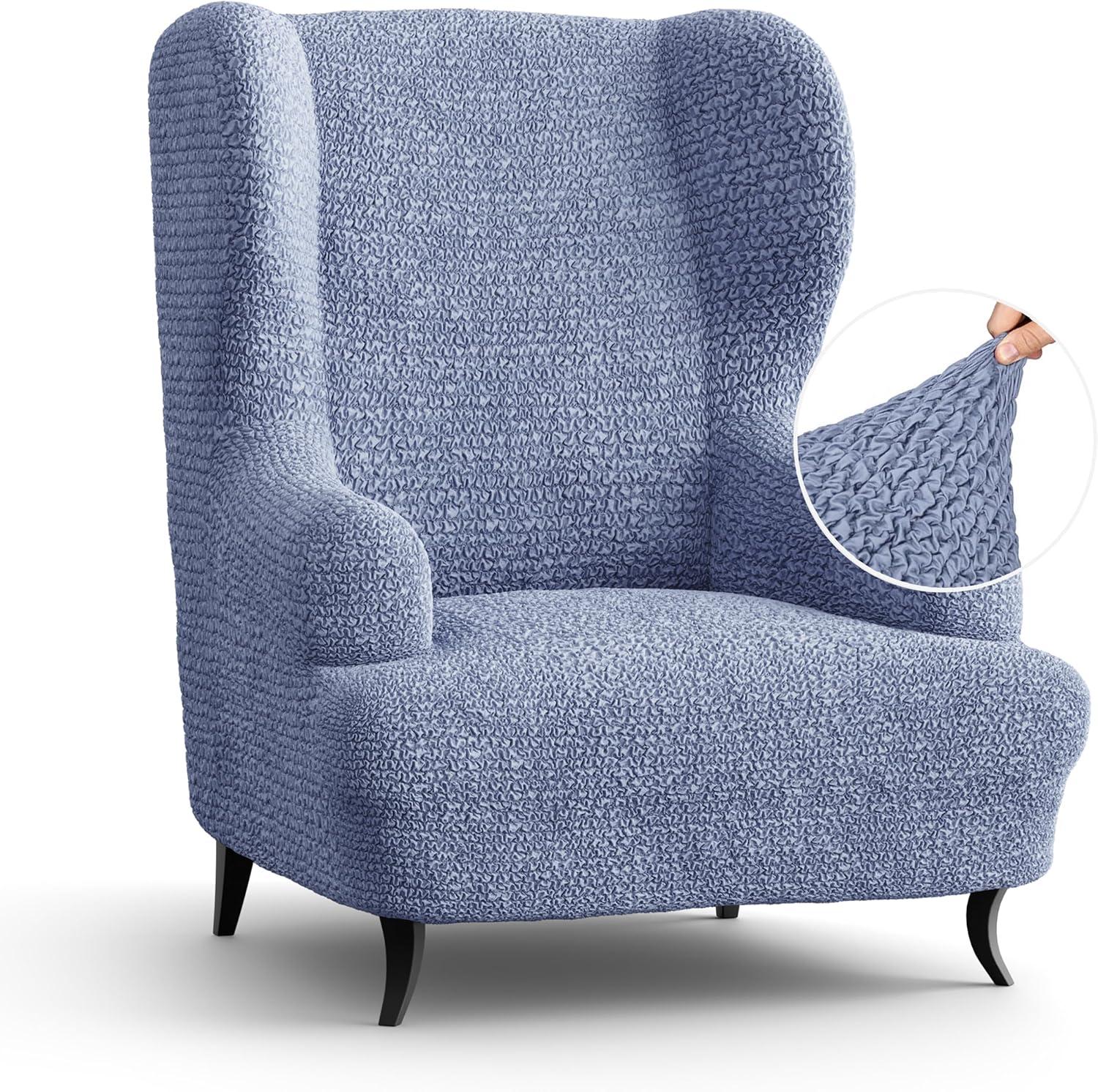 Stretchy Slipcover for Wingback Chair - Easy to Clean & Durable - Microfibra Collection