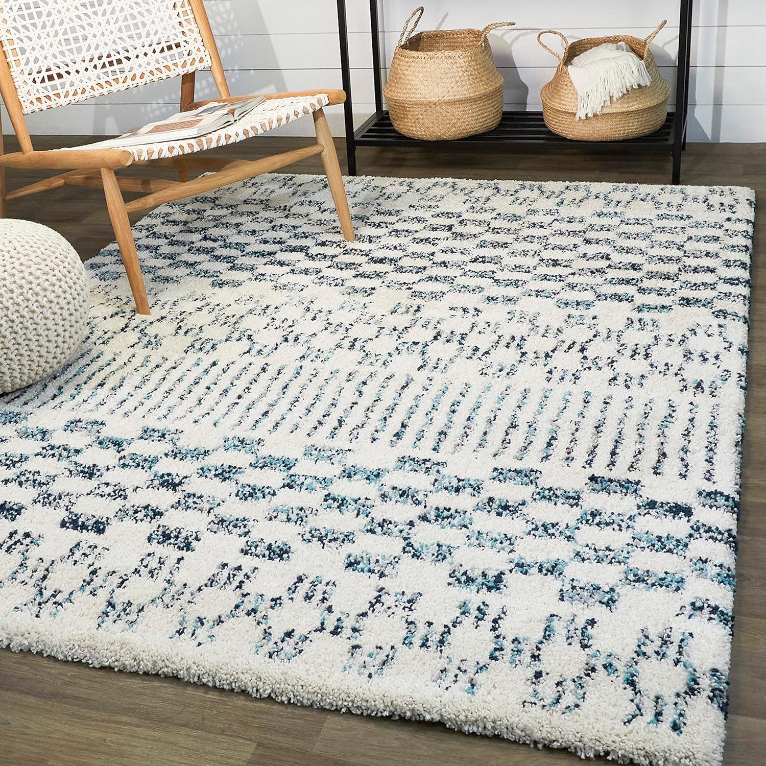 Mendieta Checkered Shag Kids' Rug - Balta Rugs