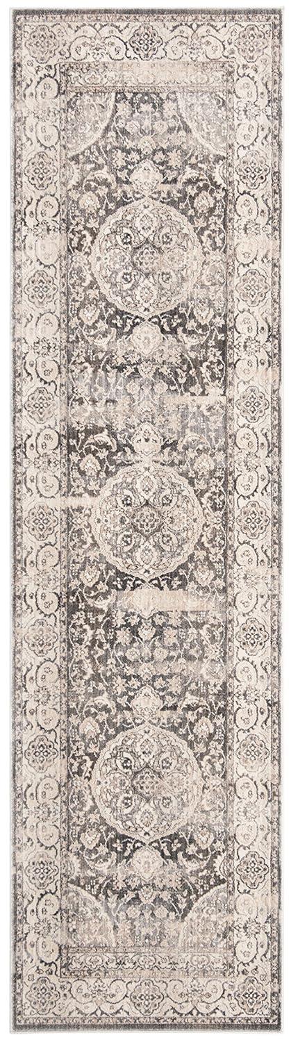 Vintage Persian VTP457 Power Loomed Indoor Runner Rug - Dark Grey/Ivory - 2'2"x8' - Safavieh