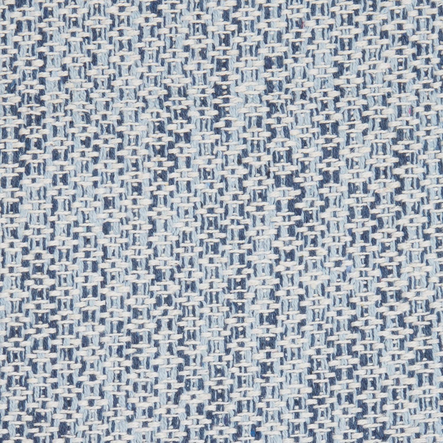 Stonewash Blue Diamond Handwoven Recycled Yarn Rug 2x3 Ft