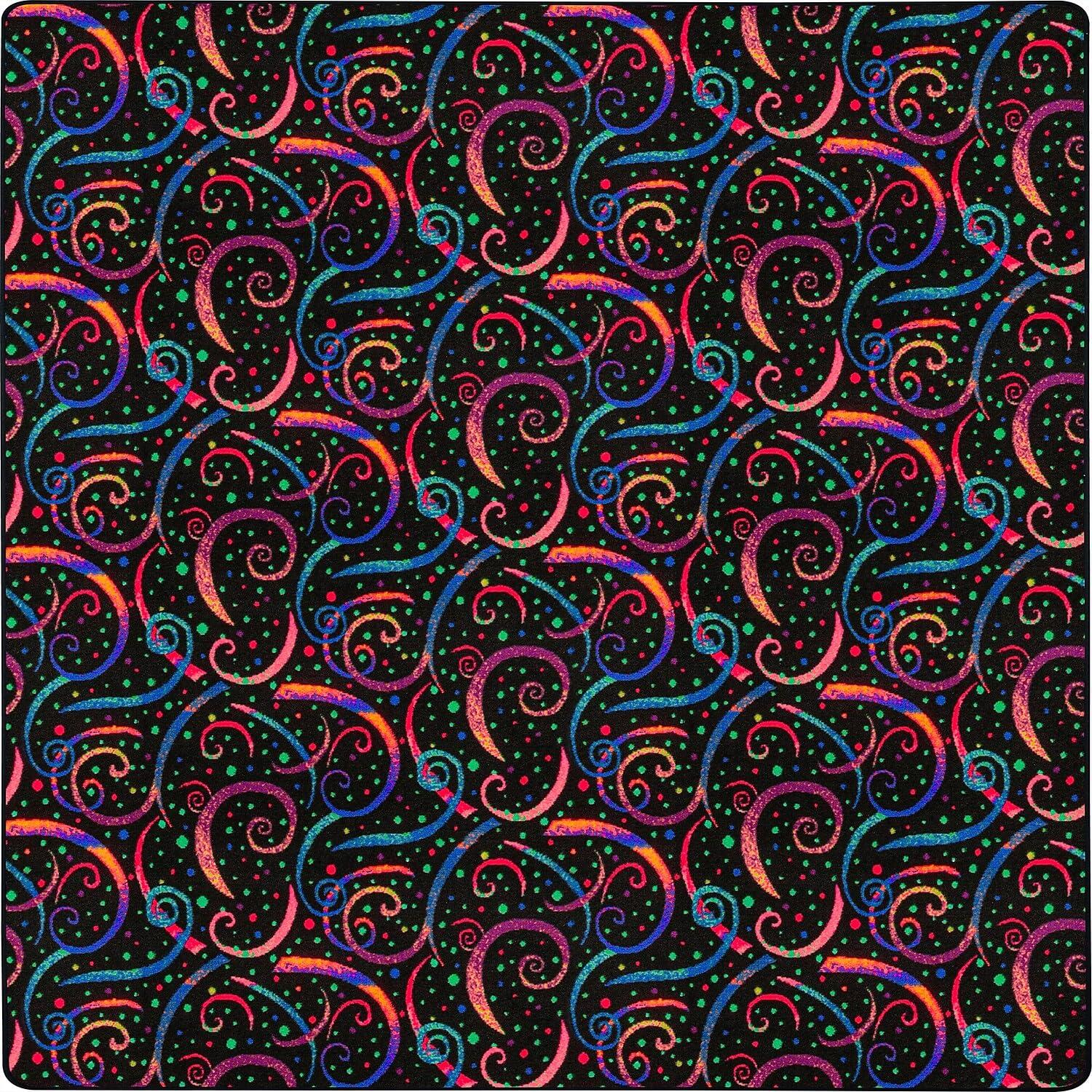 Joy Carpets 455R 12 x 6 ft. Neon Lights Rectangle Dynamo Fluorescent Area Rug  Multicolor