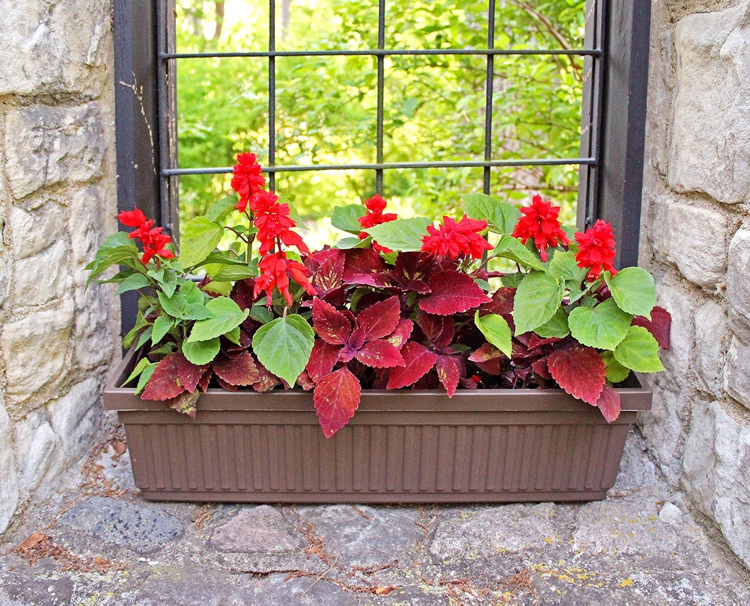 Classic Fluted 30" Venetian Planter in Natural Clay for Outdoor Spaces