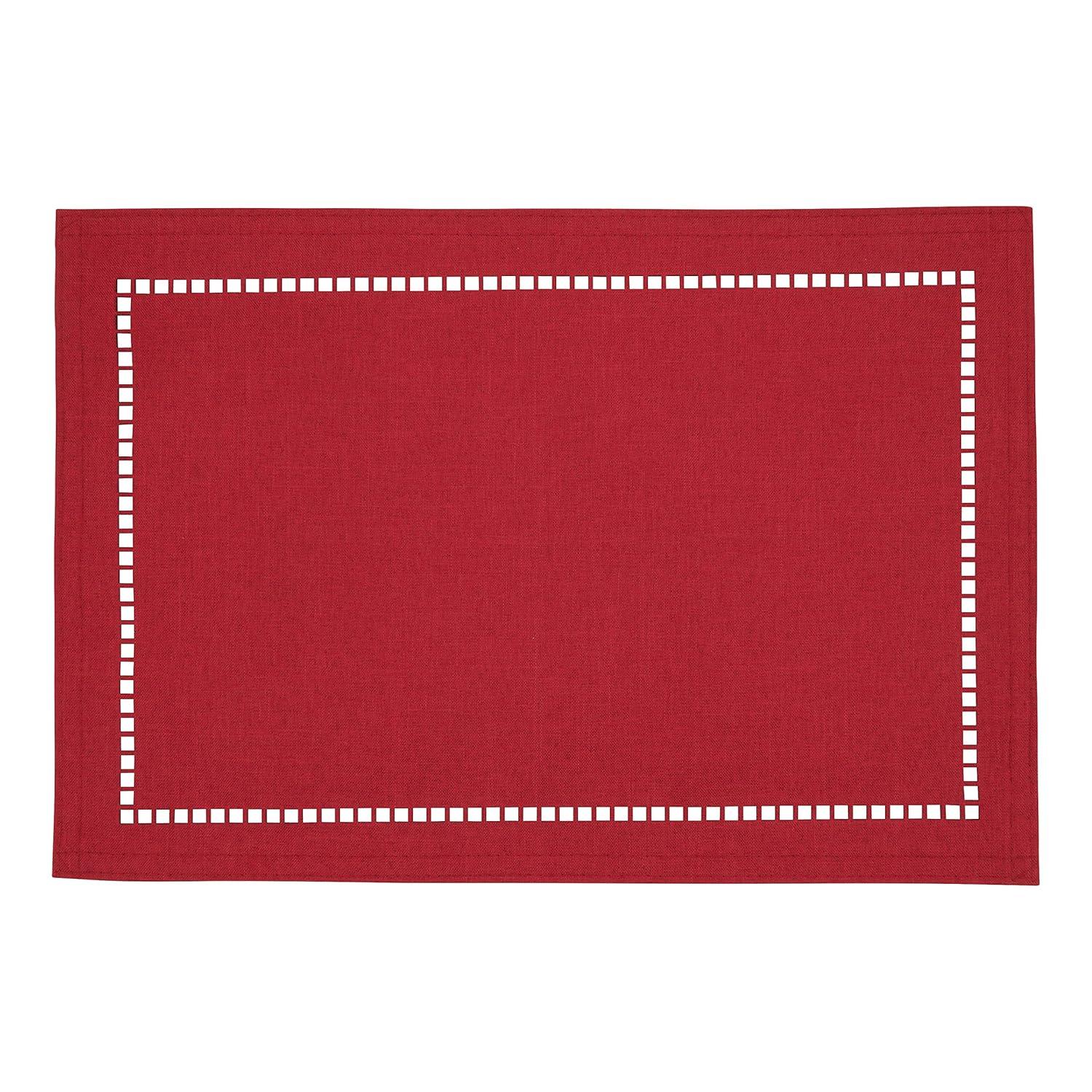 Saro Lifestyle Laser-Cut Hemstitch Placemat (Set of 4)