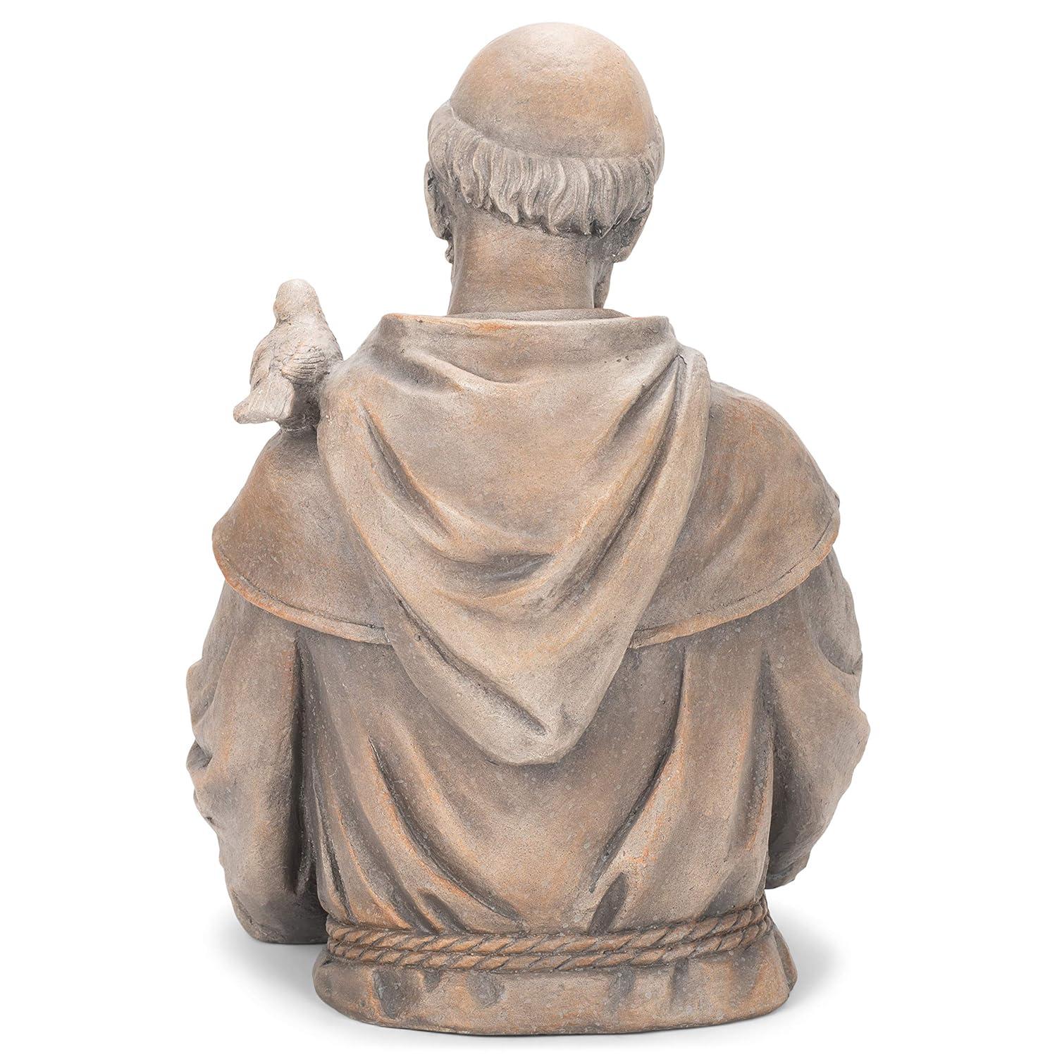 Roman 19" St. Francis Outdoor Garden Statue with Birdbath