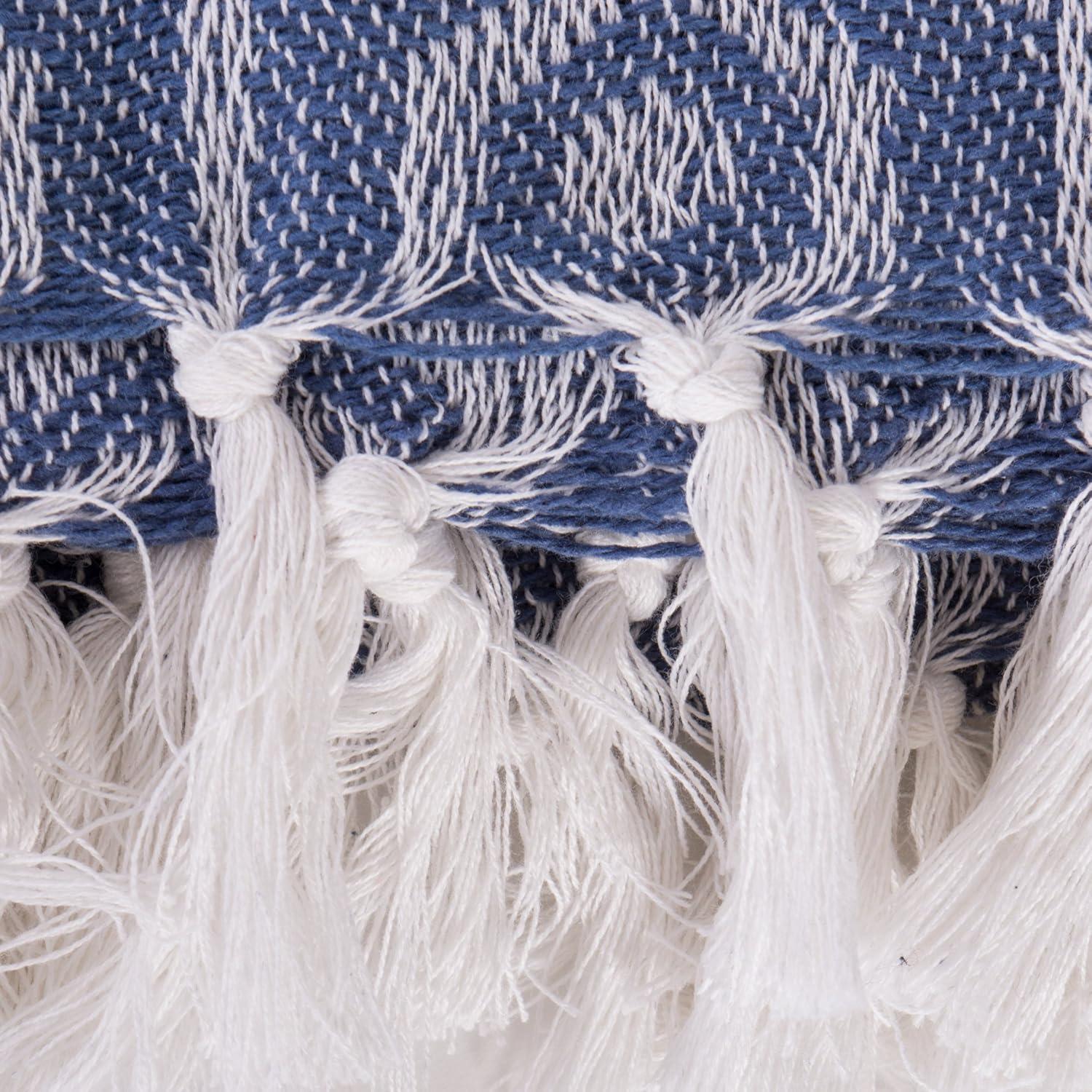 French Blue Hexagon Throw