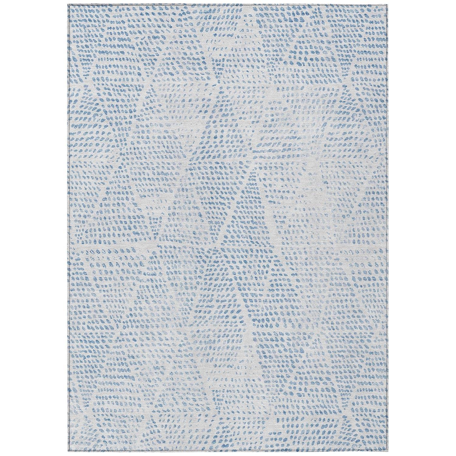 Addison Rugs Chantille Indoor/Outdoor Transitional Diamond Denim Washable Rectangle Rug, 8' x 10'