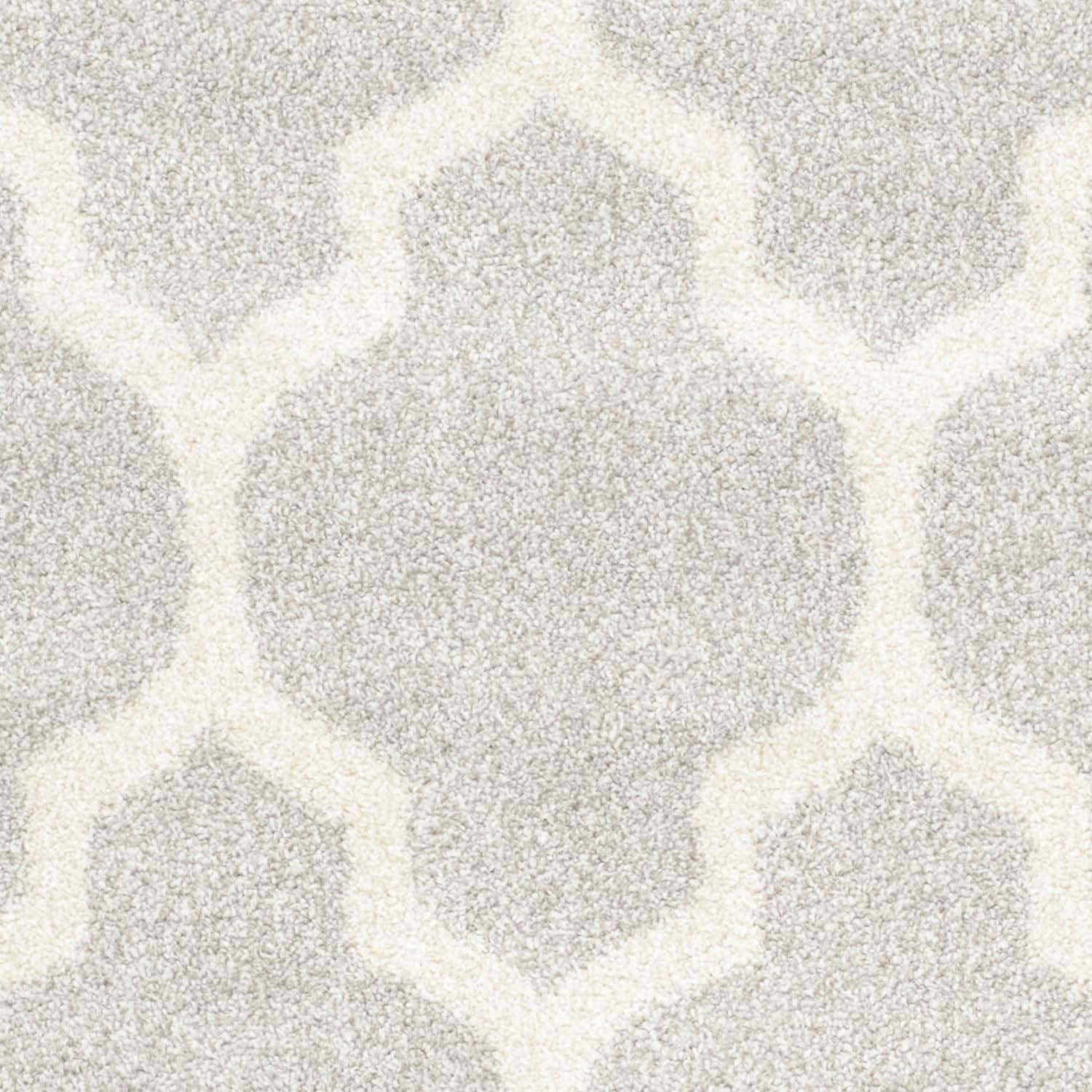 Reversible Geometric Beige & Light Grey Wool-Cotton Blend Rug 2'6" x 4'