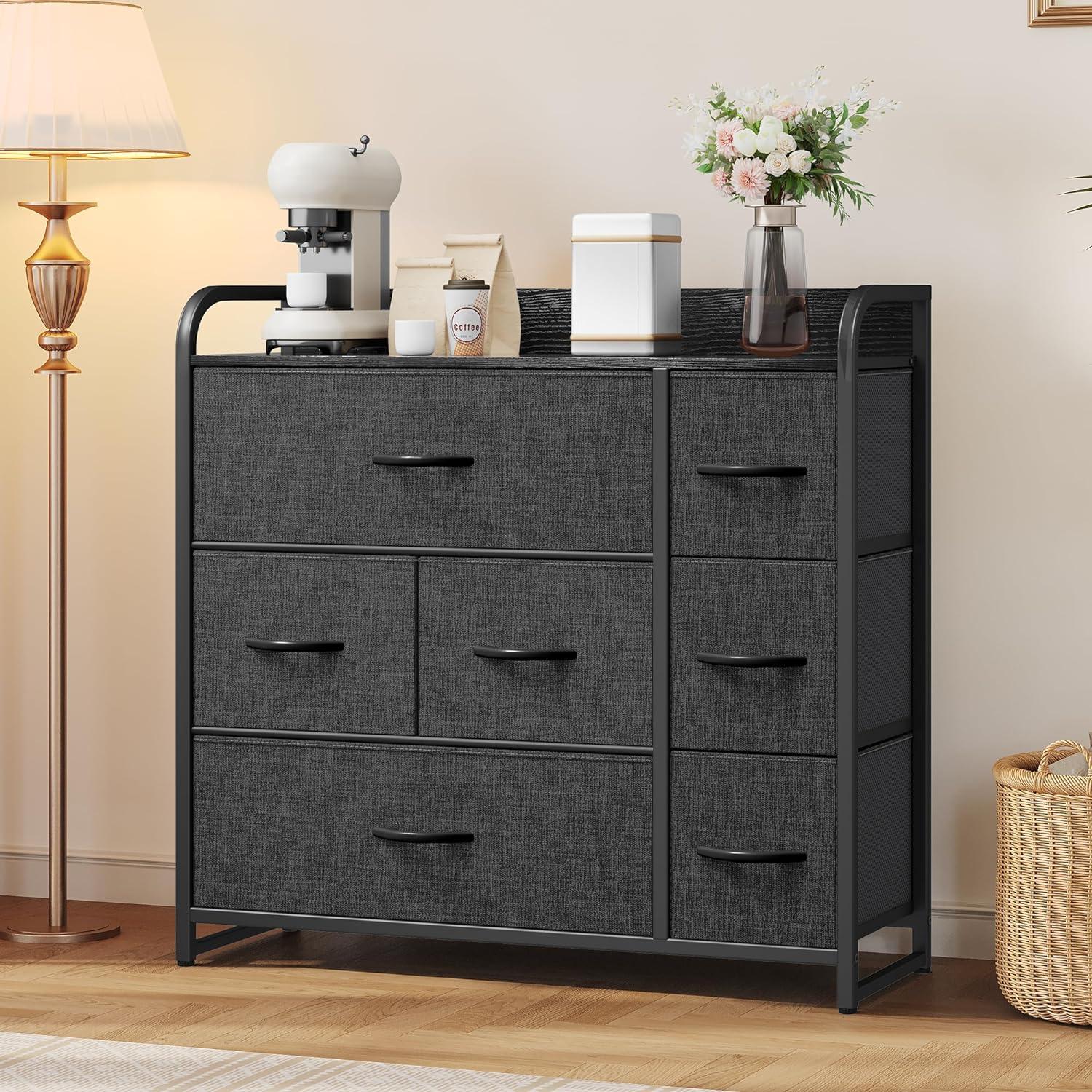 YITAHOME Fabric Dresser with 7 Drawers - Storage Tower with Large Capacity, Unit