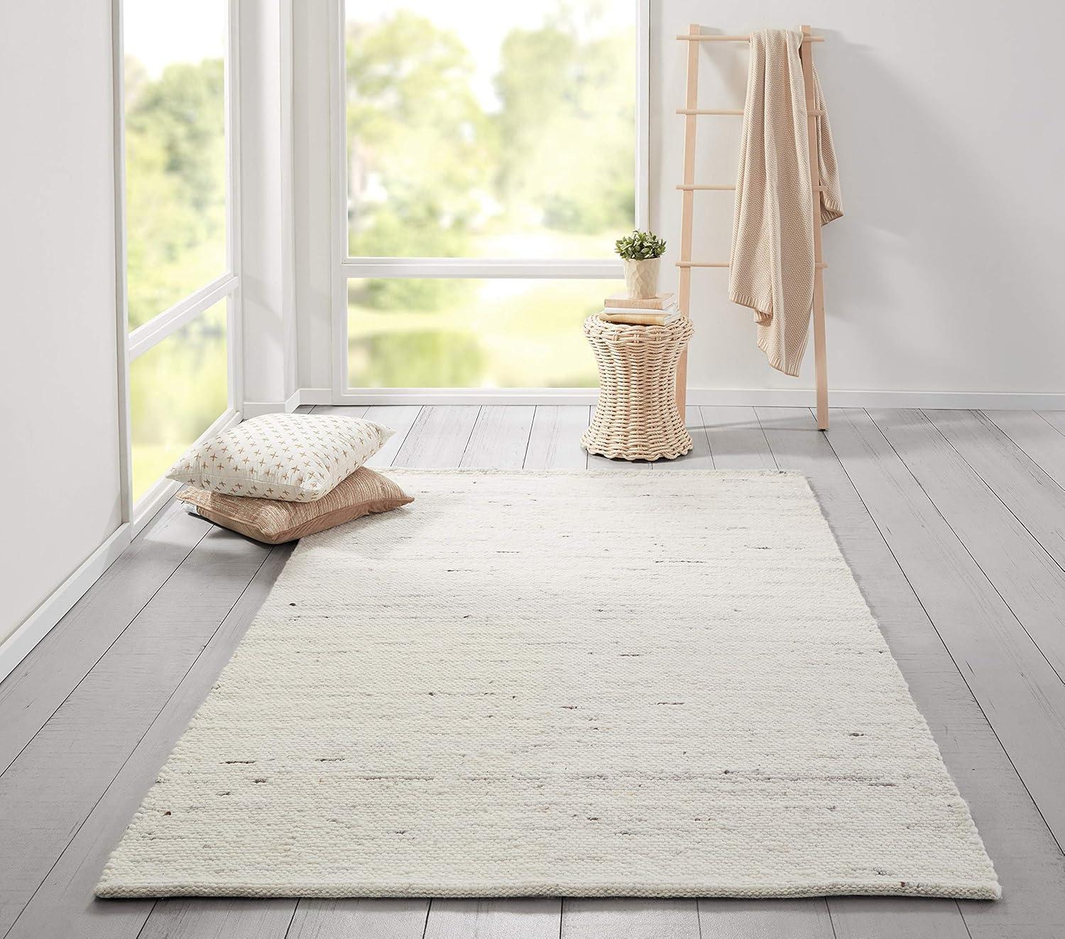 Richmond Collins Hand-Woven Wool Ivory Area Rug