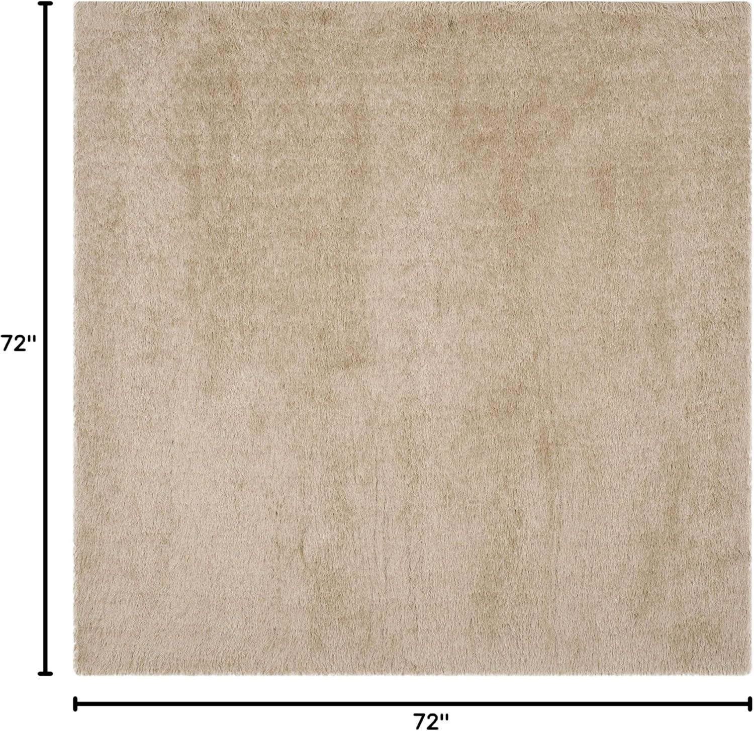 Venice Shag SG256 Hand Tufted Indoor Area Rug - Champagne - 6'x6' - Safavieh
