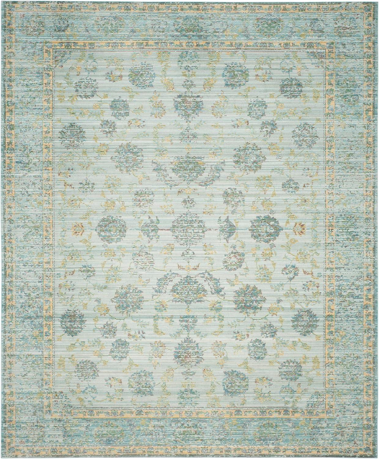 Valencia VAL113 Power Loomed Indoor Area Rug - Light Blue/Turquoise - 8'x10' - Safavieh