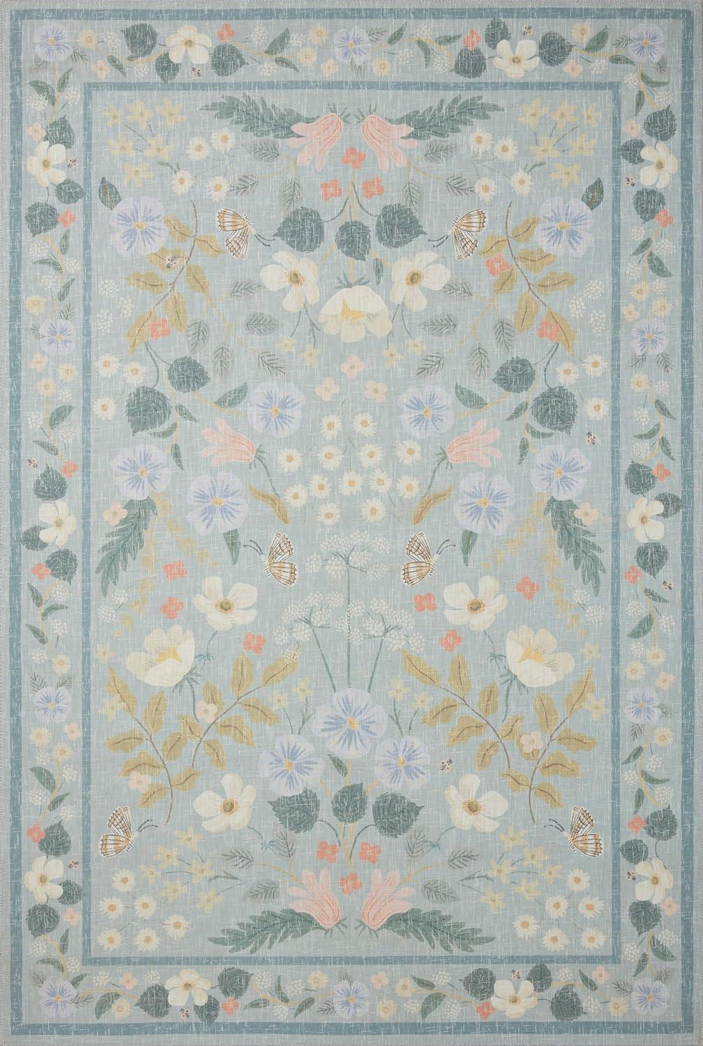 Rifle Paper Co. x Loloi Floral Willow Sky Area Rug