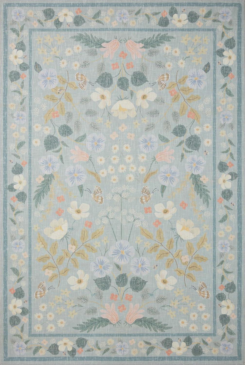 Rifle Paper Co. x Loloi Floral Willow Sky Area Rug