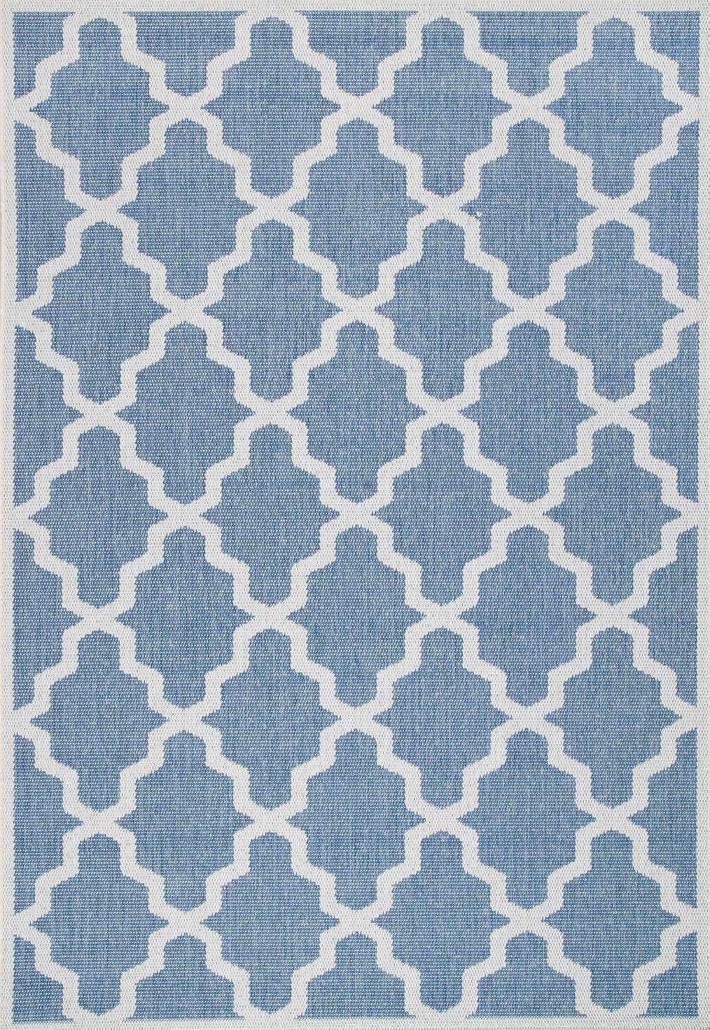 Gina Moroccan Trellis Non-Slip Synthetic Rug, 3' x 5', Blue