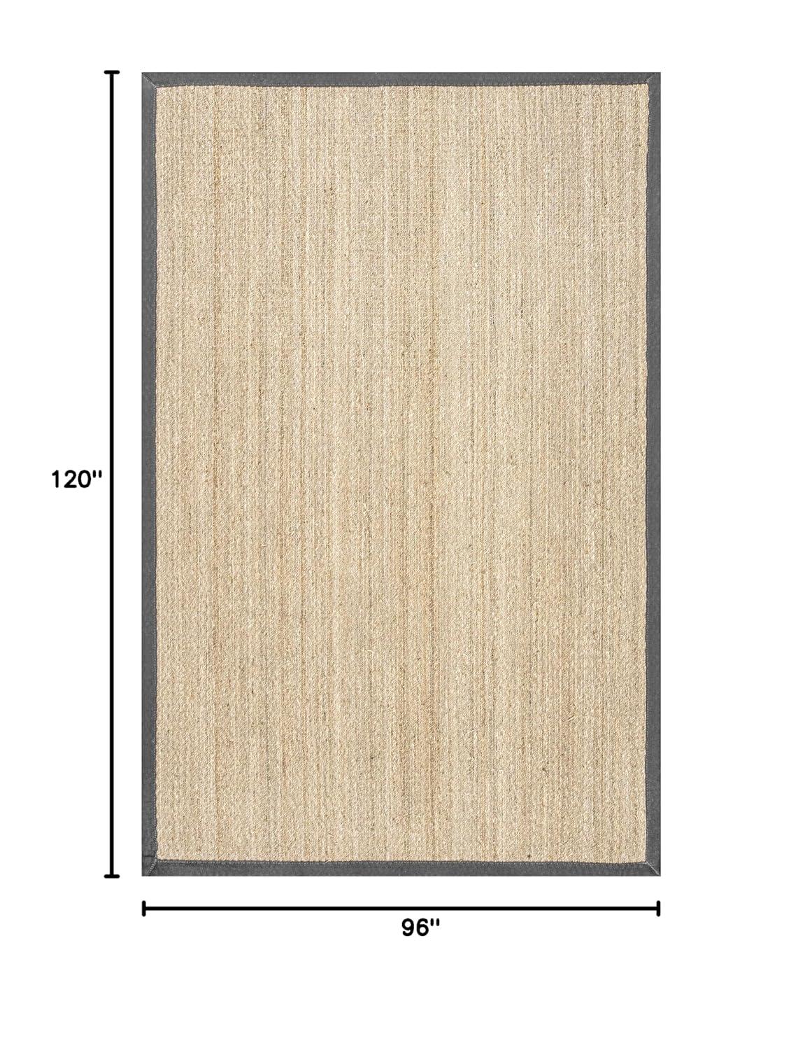 nuLOOM Elijah Seagrass Natural Area Rug, 9' x 12', Dark Gray